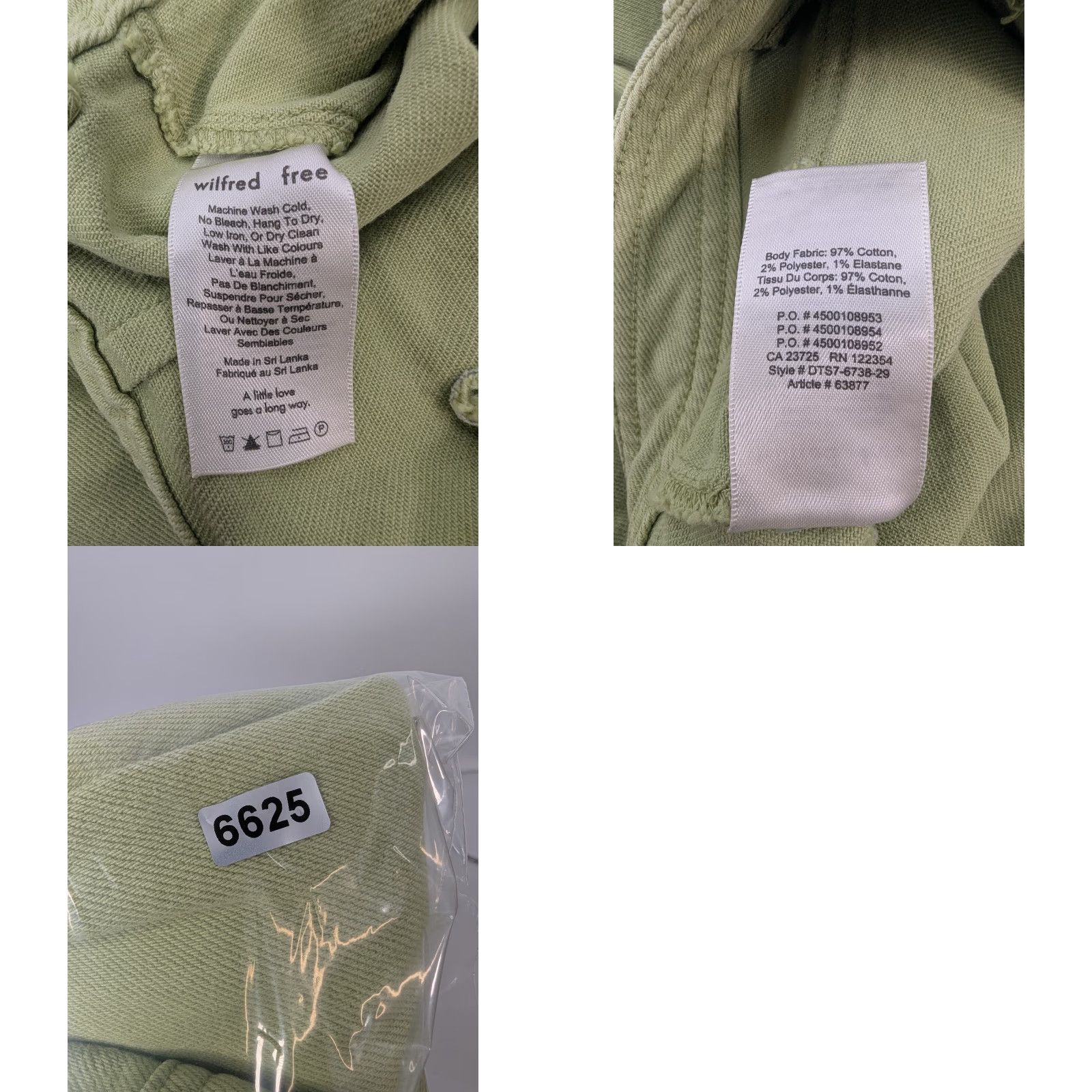 Aritzia Wilfred Free Pants Women's 2 Green Mid Rise Modern Utility Boho Twill Size 26" / US 2 / IT 38 - 9 Thumbnail