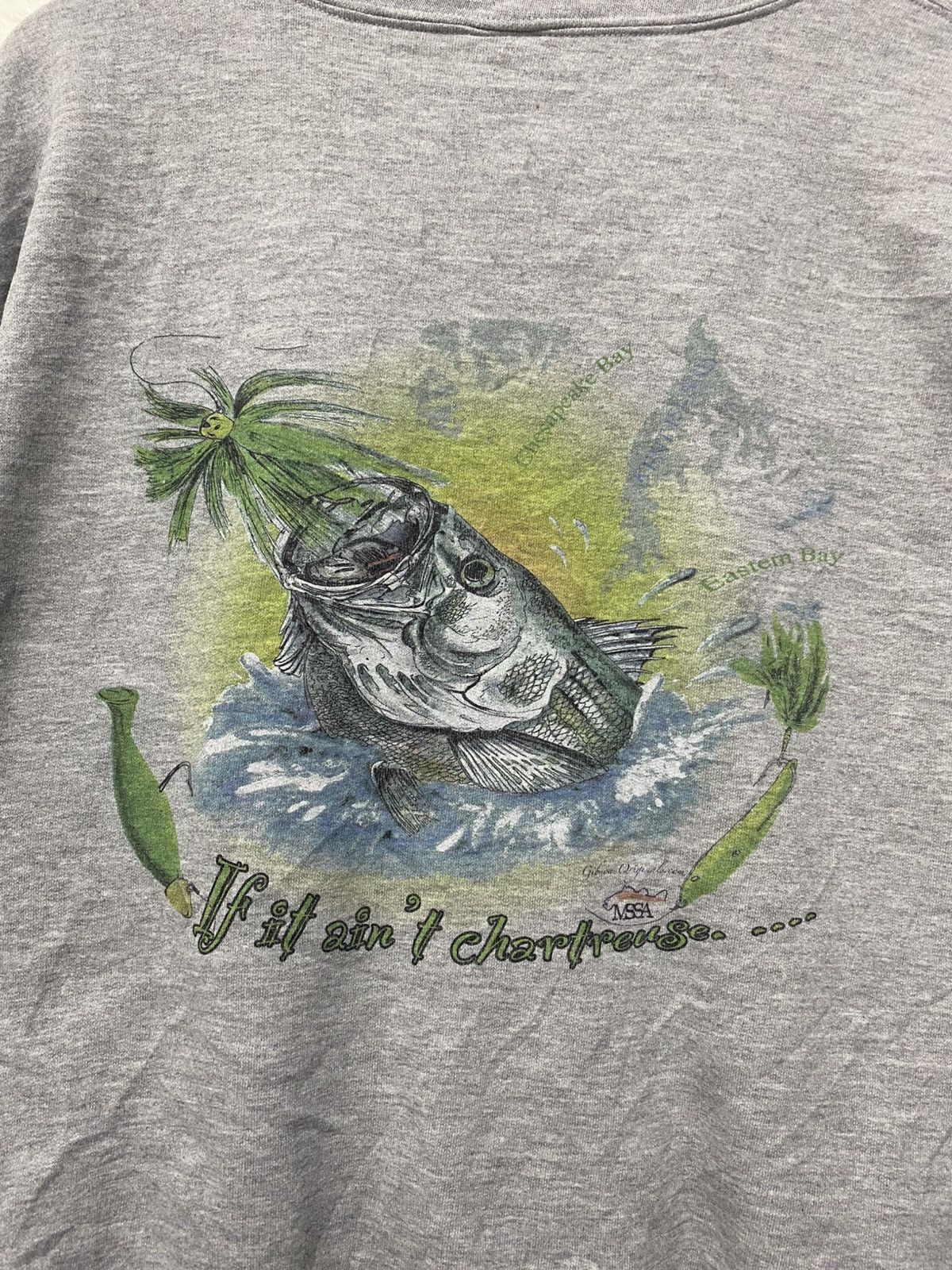 Vintage Grey crewneck sweatshirt a bass fish Size US XL / EU 56 / 4 - 7 Thumbnail