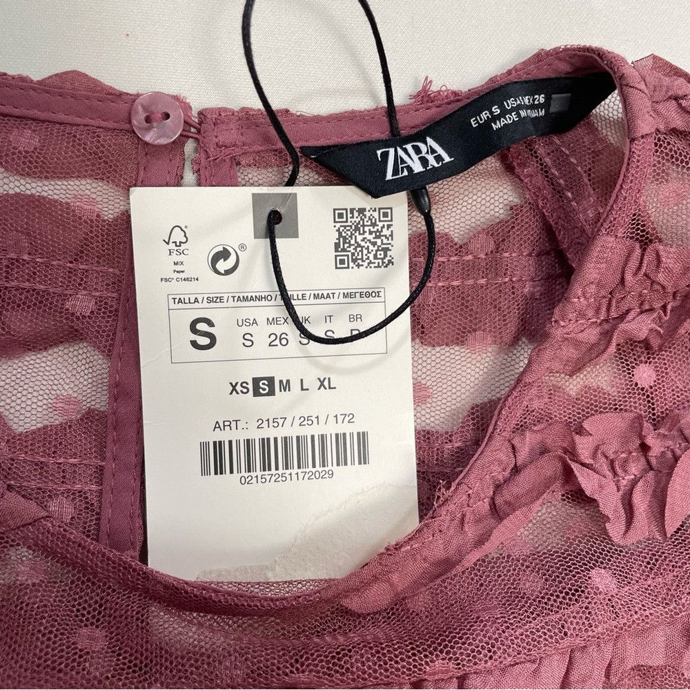 Zara NWT New Zara Frill Ruffled Tulle Blouse Size S Size S / US 4 / IT 40 - 7 Thumbnail
