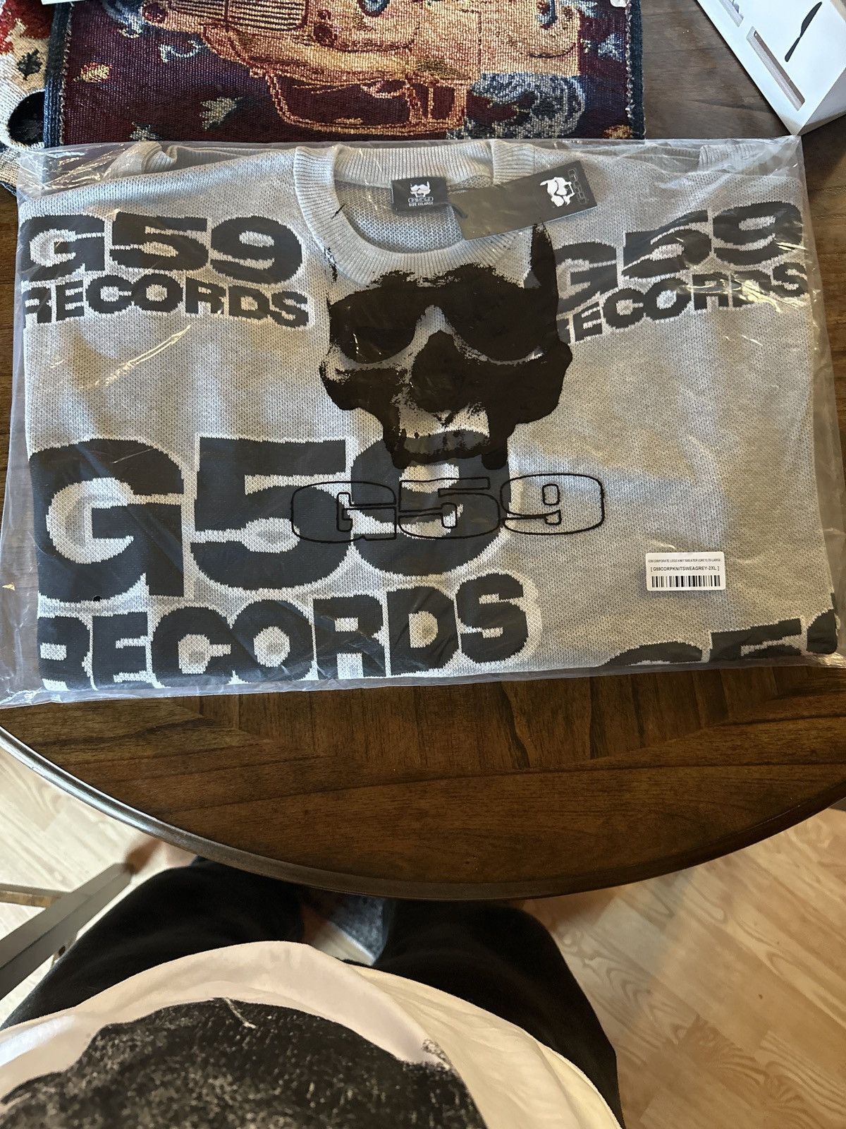 image of G59 Records G59 Corporate Logo Knit Sweater in Grey, Men's (Size 2XL)