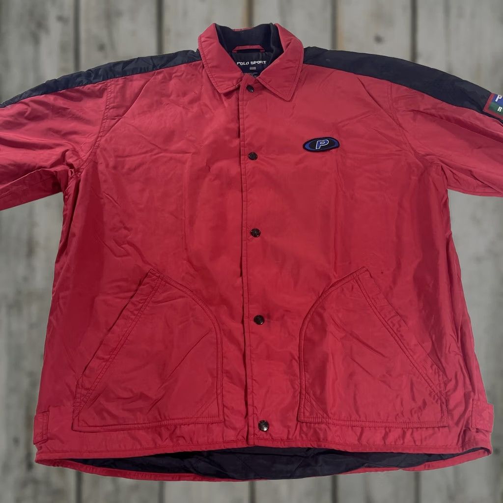 Ralph Lauren VINTAGE Ralph Lauren Polo Sport Windbreaker Jacket Mens L Red Patch Logo 90s Jeans? Size US L / EU 52-54 / 3 - 1 Thumbnail