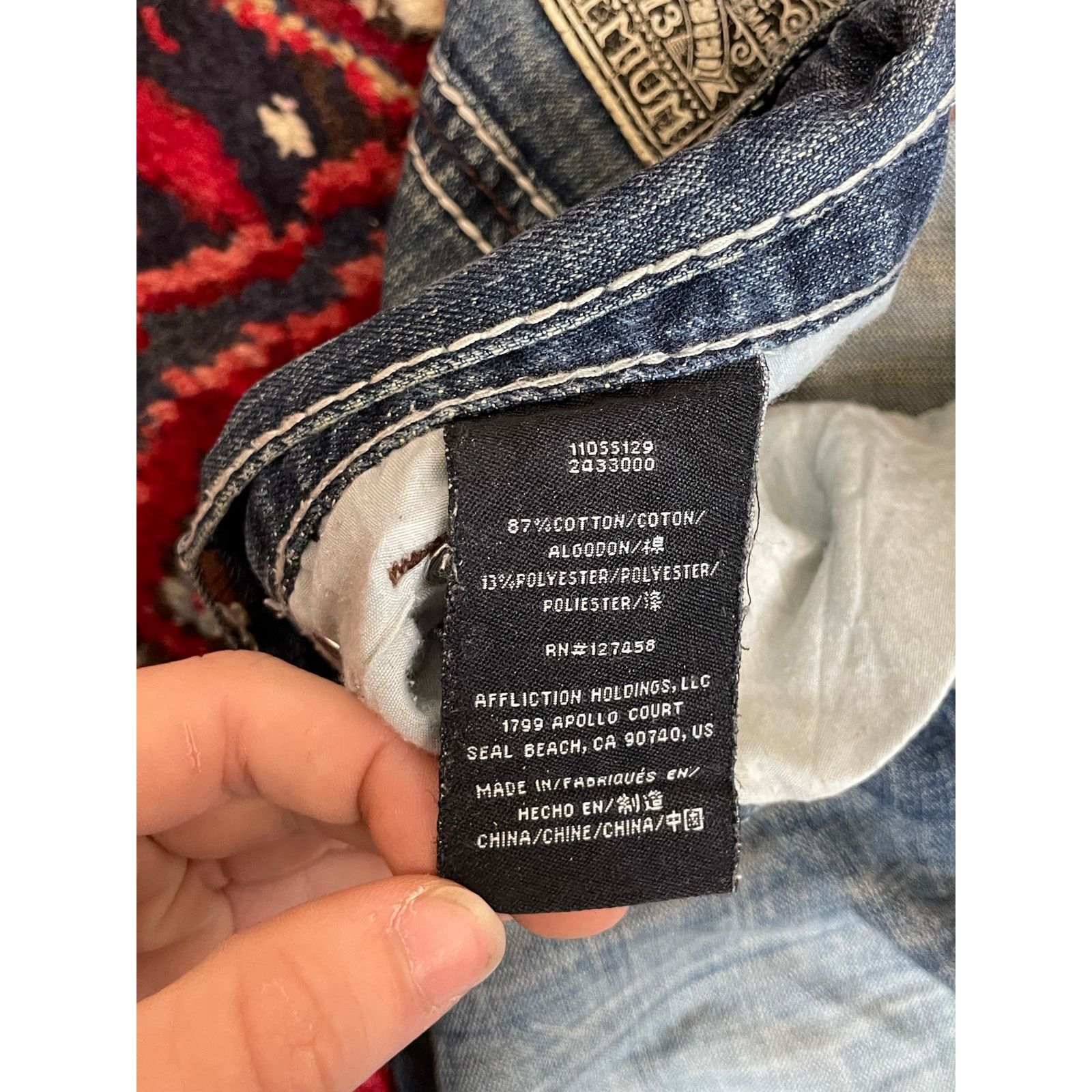 Affliction Vintage Men’s Y2K Affliction Jeans 36” Ace Black Premium Size US 36 / EU 52 - 4 Thumbnail
