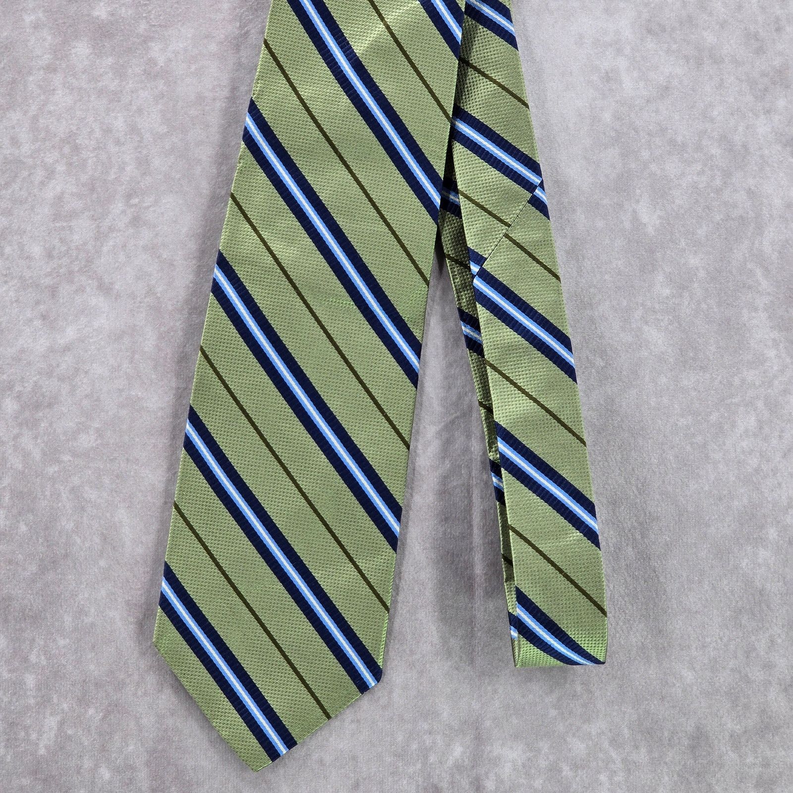 Brooks Brothers Brooks Brothers Makers Green Blue Stripe Silk Men Neck Tie Size 28 - 2 Thumbnail