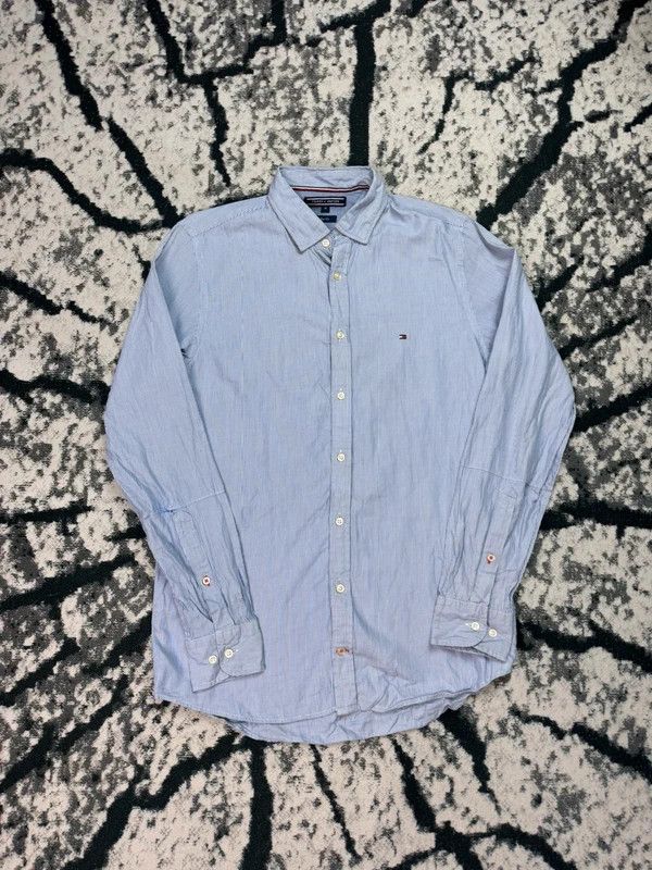 Tommy Hilfiger Tommy Hilfiger blue striped shirt with logo M Size US M / EU 48-50 / 2 - 1 Thumbnail