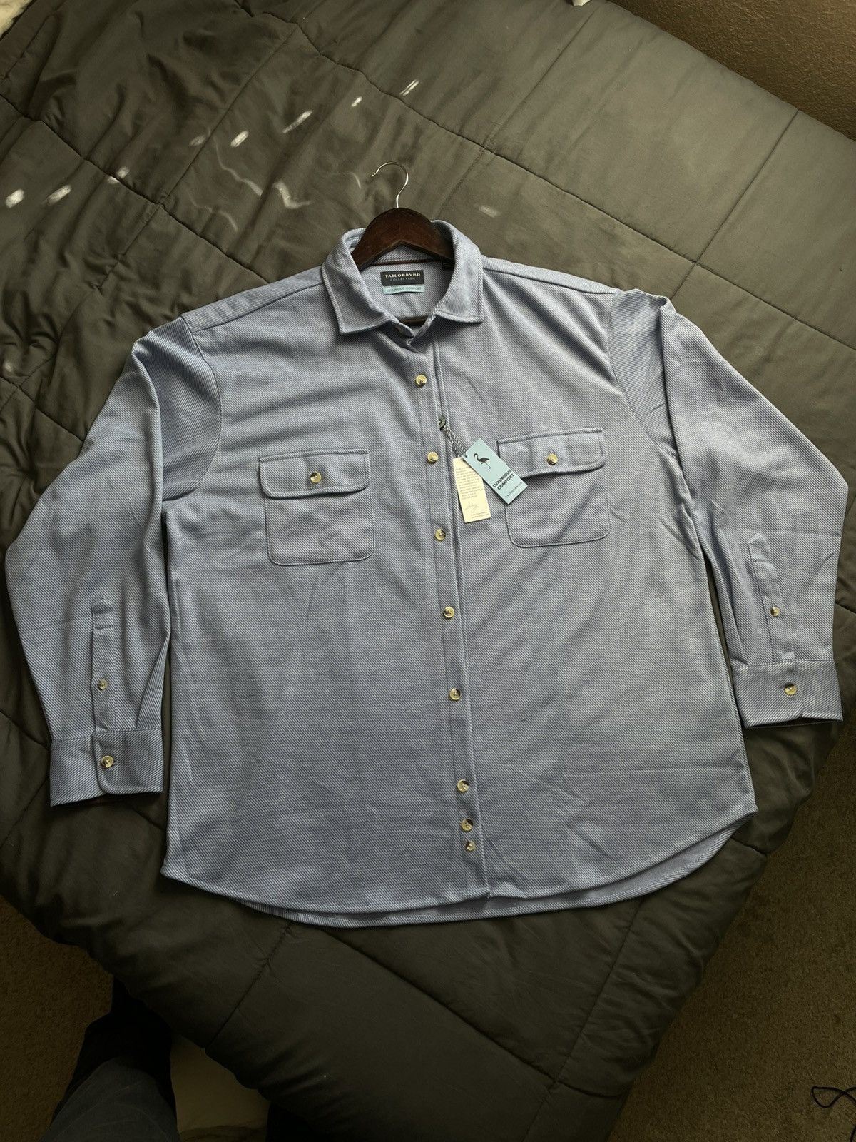 Tailorbyrd TailorByrd Mélange Solid Shirt Jacket Size US XL / EU 56 / 4 - 1 Thumbnail