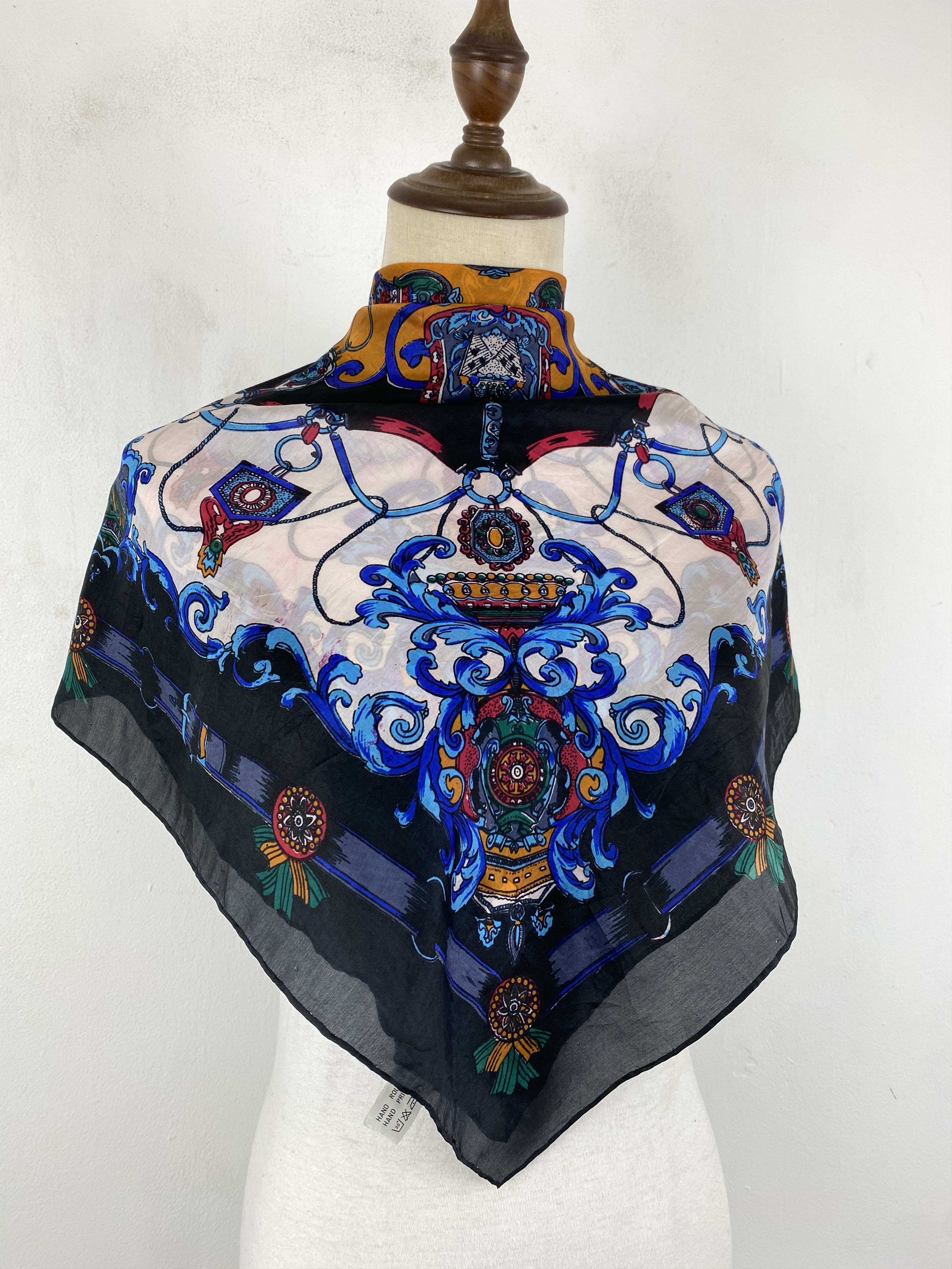 Japanese Brand Japan Brand Silk Scarf Shawl Babushka head Scarf SN0049 Size ONE SIZE - 2 Thumbnail