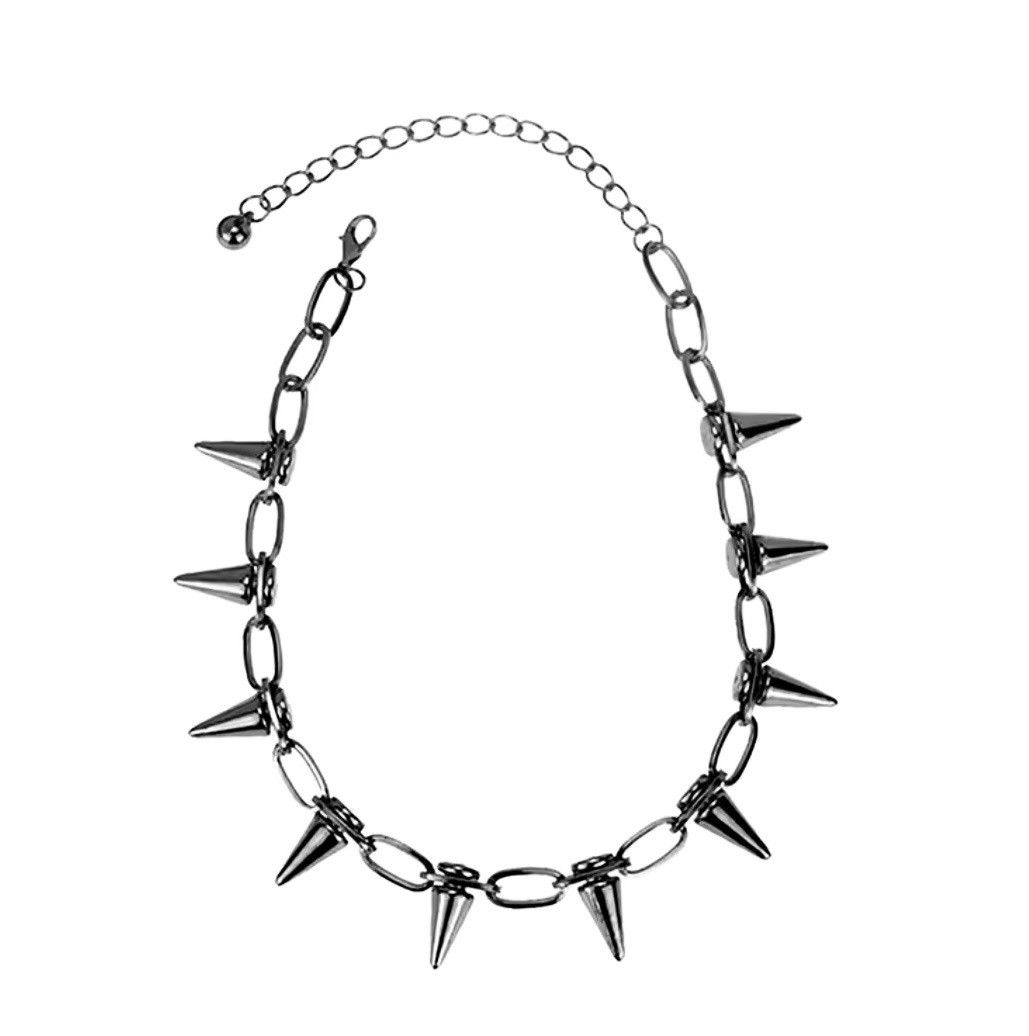 Vintage Black Goth Rivet Choker Necklace Size ONE SIZE - 2 Thumbnail