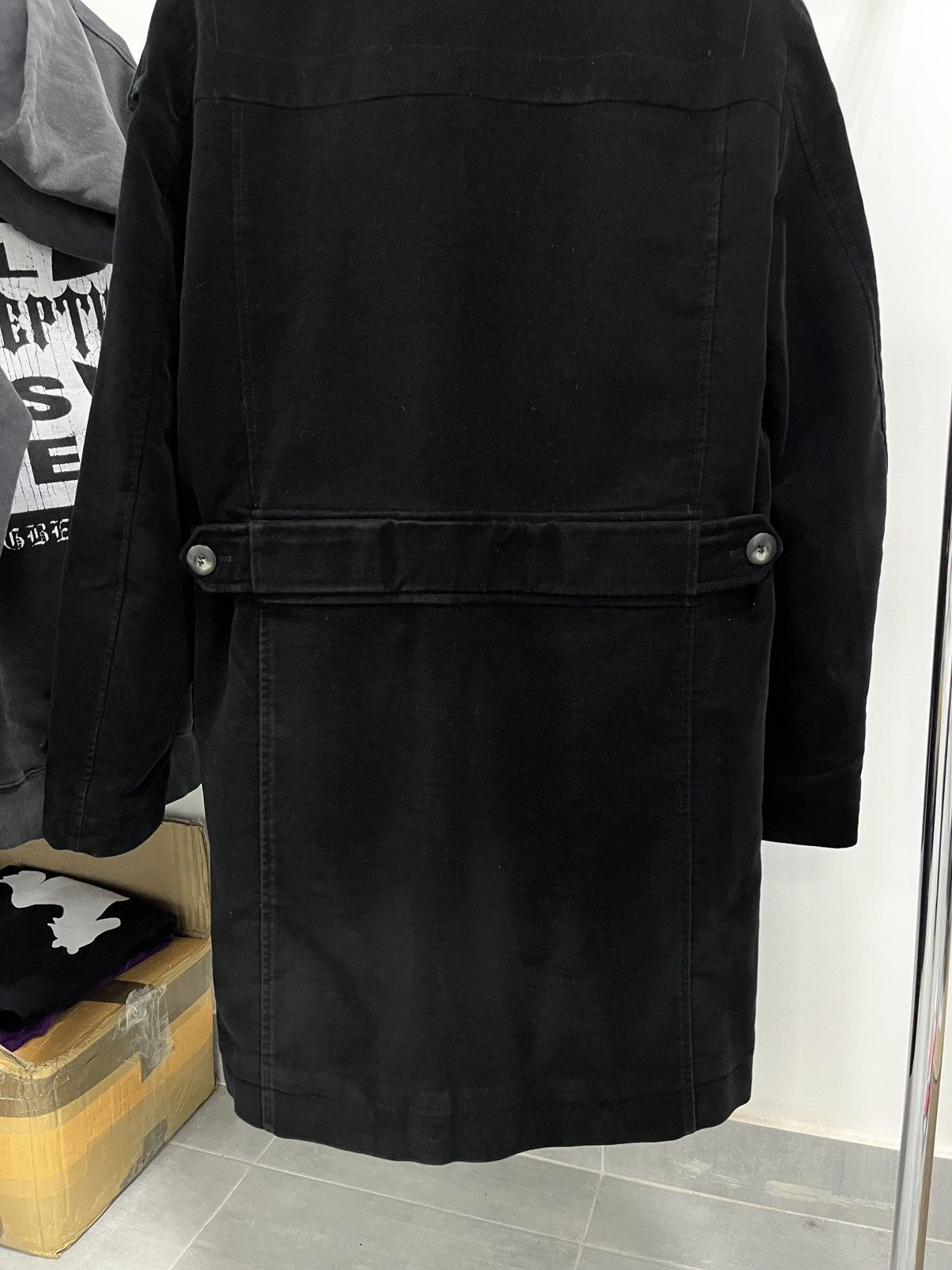 Hugo Boss Vintage Hugo Boss Black Mantel Coat Cotton Trench Luxury Size US L / EU 52-54 / 3 - 9 Thumbnail