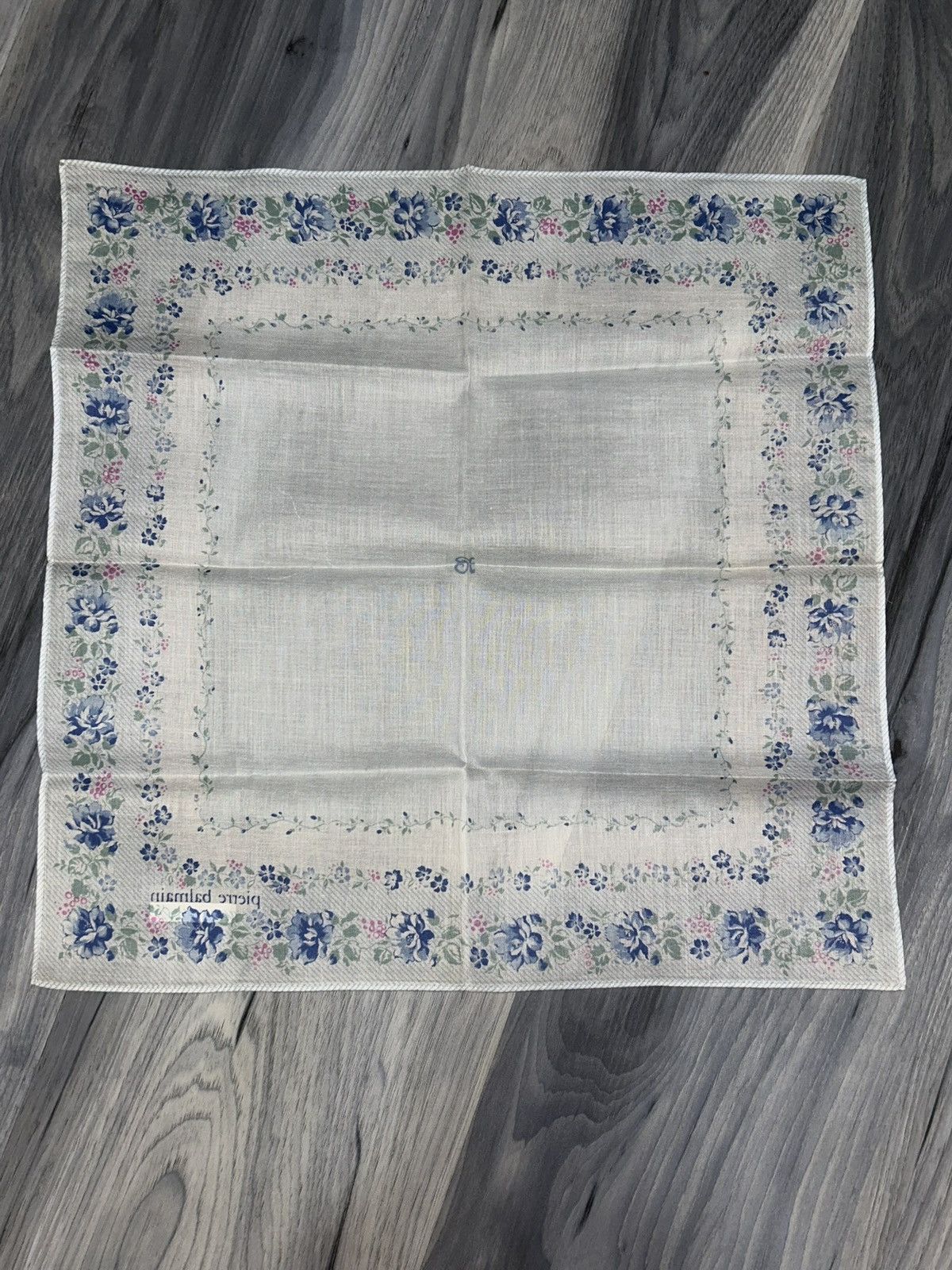 Pierre Balmain Pierre Balmain Blue & Pink Floral Cotton Handkerchief Size ONE SIZE - 7 Thumbnail