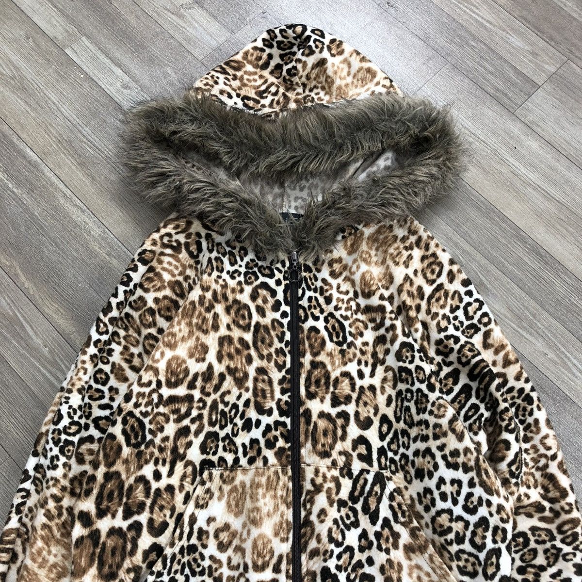 If Six Was Nine × Japanese Brand × Le Grande Bleu (L.G.B.) 2000s Hysteric Glamour Gothic LGB Leopard Fur ZipHoodie Long Size US M / EU 48-50 / 2 - 3 Thumbnail