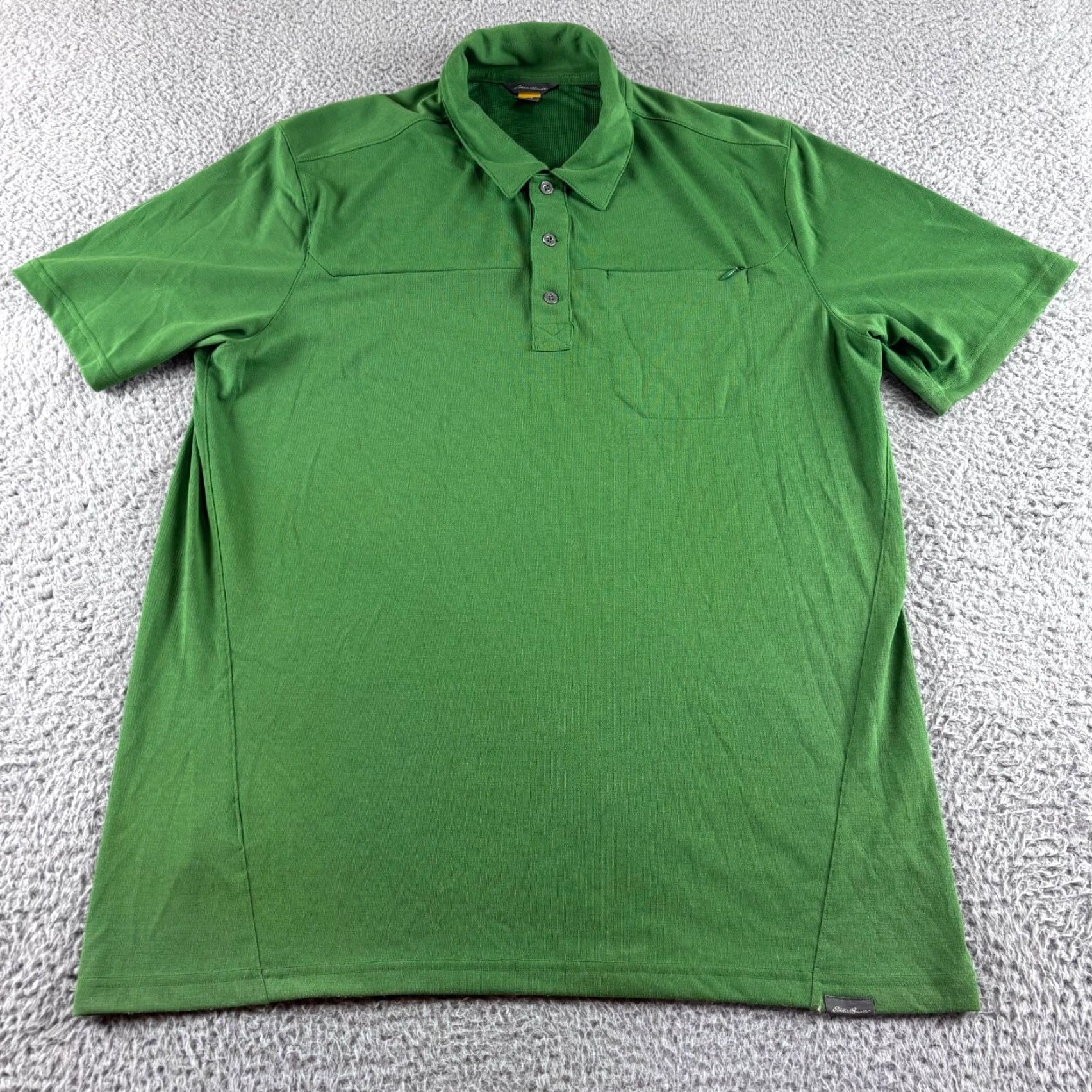 Eddie Bauer Eddie Bauer Polo Shirt Mens LT Green Short Sleeve Golf Travex Pocket Size US L / EU 52-54 / 3 - 2 Thumbnail