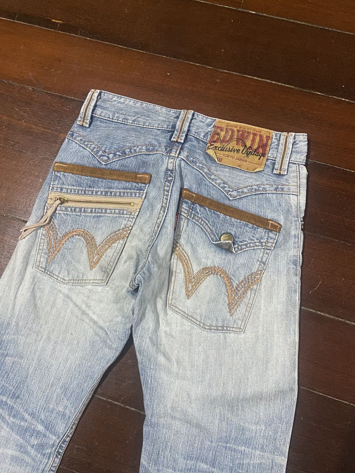 Edwin Thrashed Dirty Mud Edwin Exclusive Vintage Baggy Jeans🇯🇵 Size US 28 / EU 44 - 13 Thumbnail