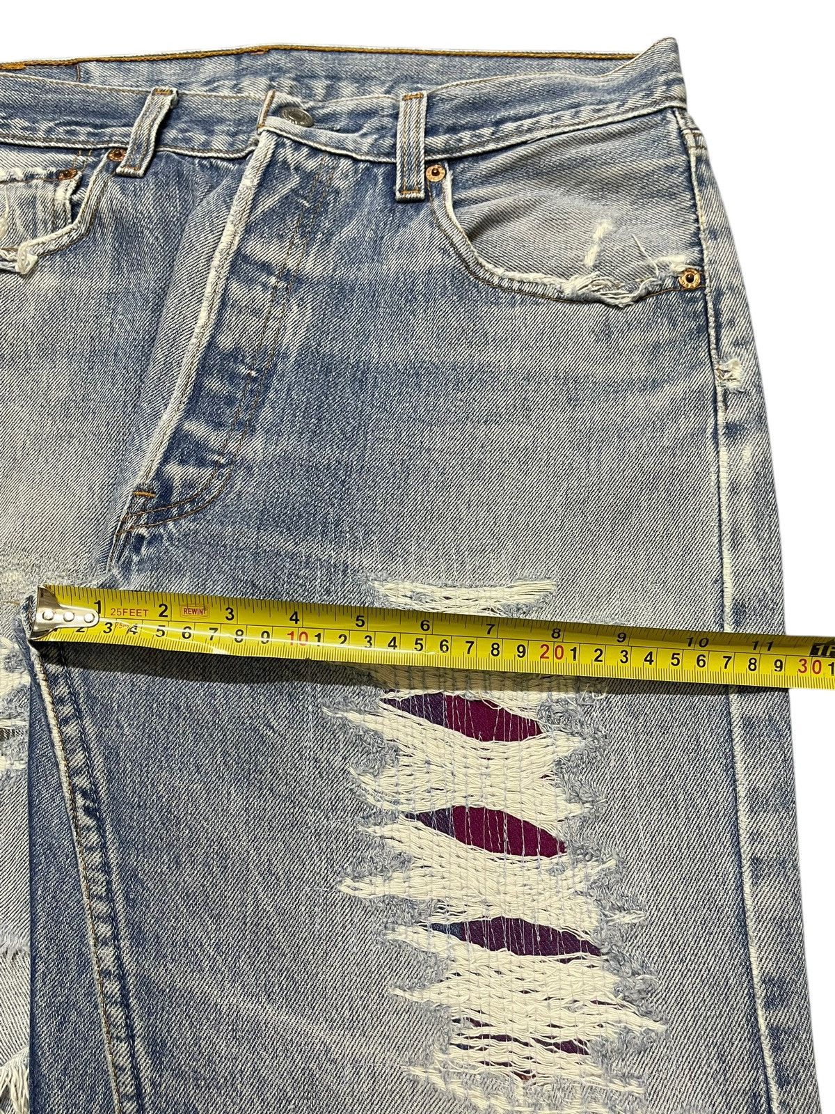Levi's Vintage 90s Levis 501xx Faded Wash Distressed Style Jeans Size US 31 - 15 Thumbnail