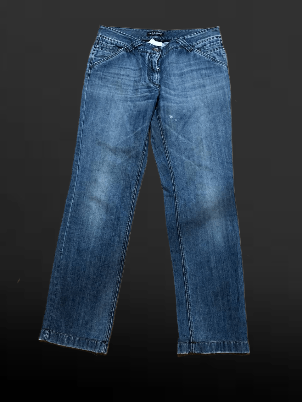 Dolce & Gabbana DOLCE & GABBANA Size 46 Blue Cotton Straight Jeans Size 32" / US 10 / IT 46 - 1 Thumbnail
