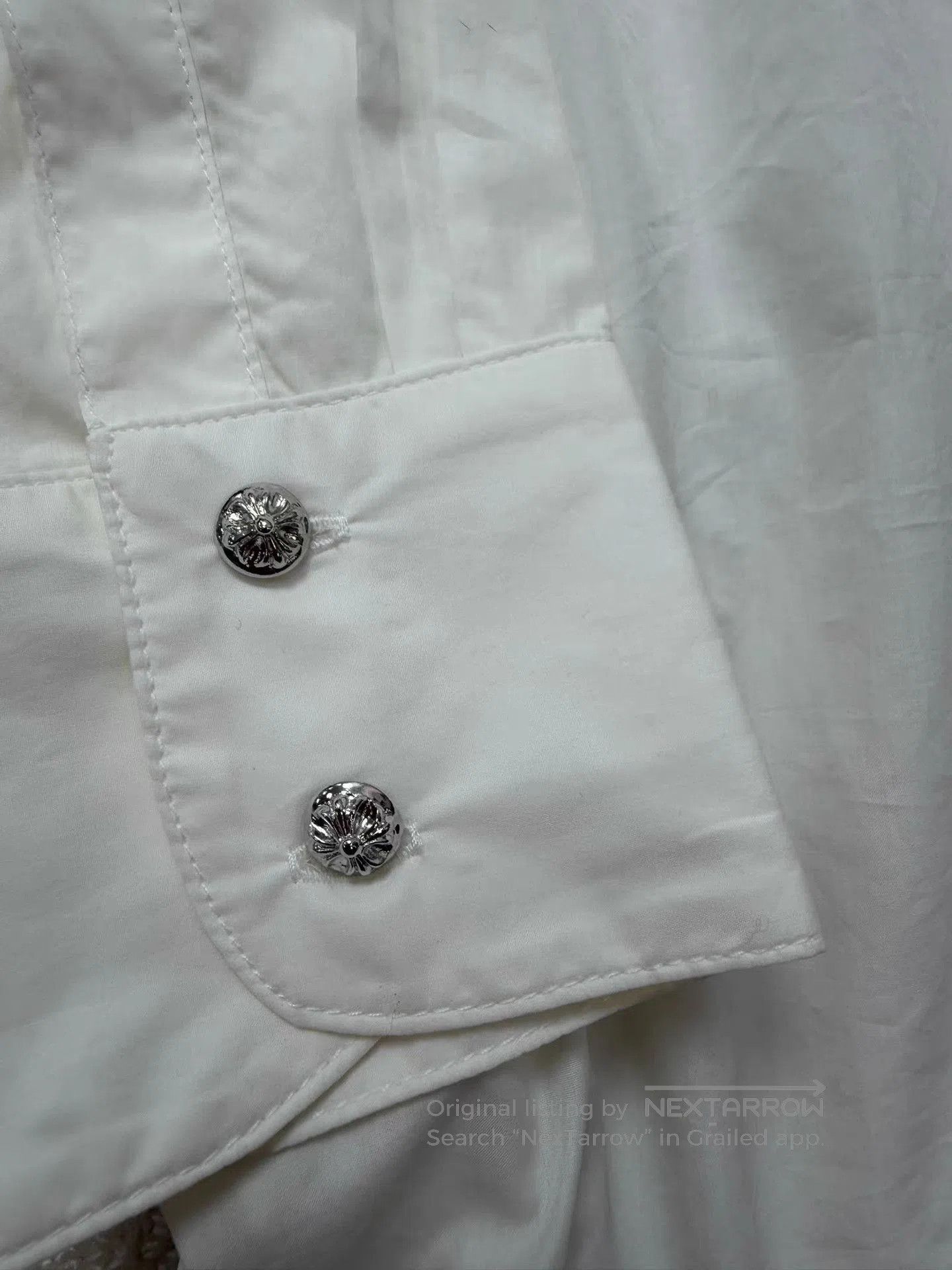 Chrome Hearts White Cross Embroidered Long Sleeve Button. Size US L / EU 52-54 / 3 - 3 Thumbnail