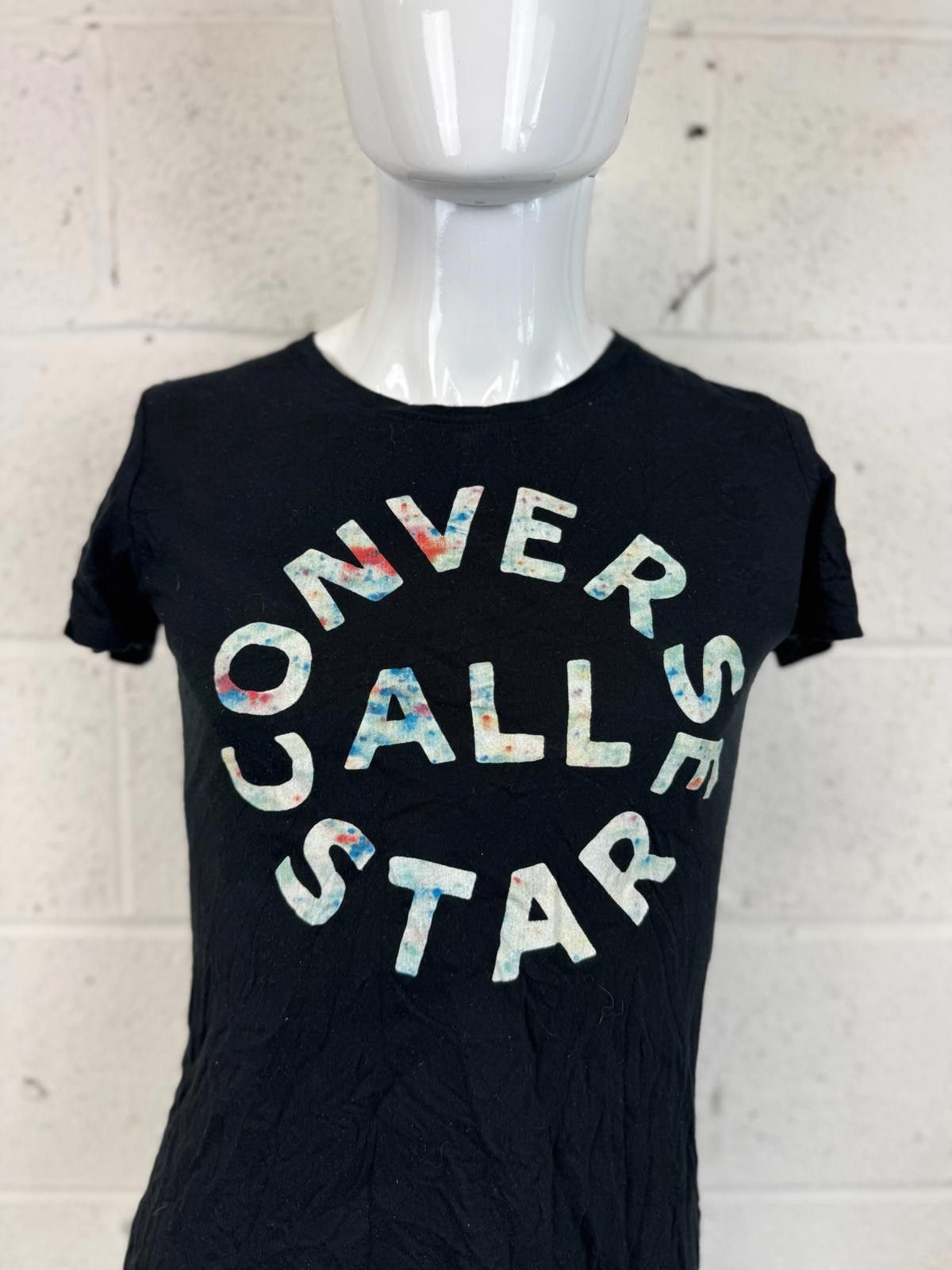 Converse Converse All Star Mens Black Graphic T-Shirt Size S Size US S / EU 44-46 / 1 - 2 Thumbnail