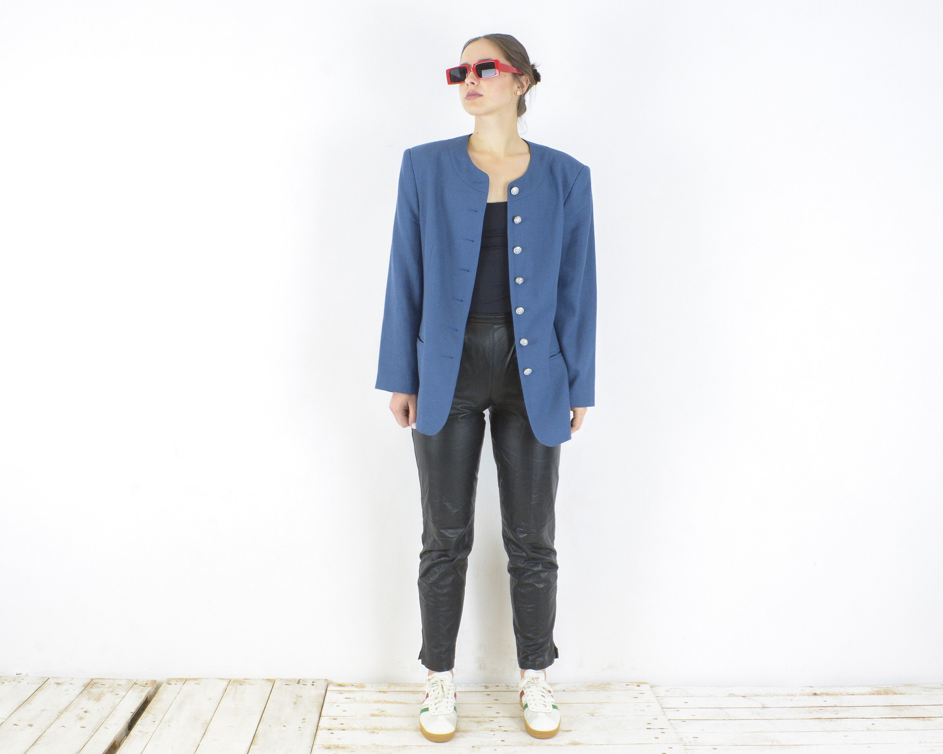 Julius × Vintage Julius Lang L Wool Blazer Jacket Coat Padded Shoulders Size L / US 10 / IT 46 - 2 Thumbnail