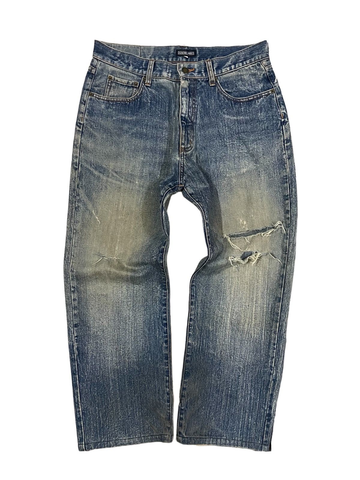 Hysteric Glamour Vintage Japanese Streetwear Ripped Baggy Mud Washed Jeans Size US 32 / EU 48 - 2 Thumbnail