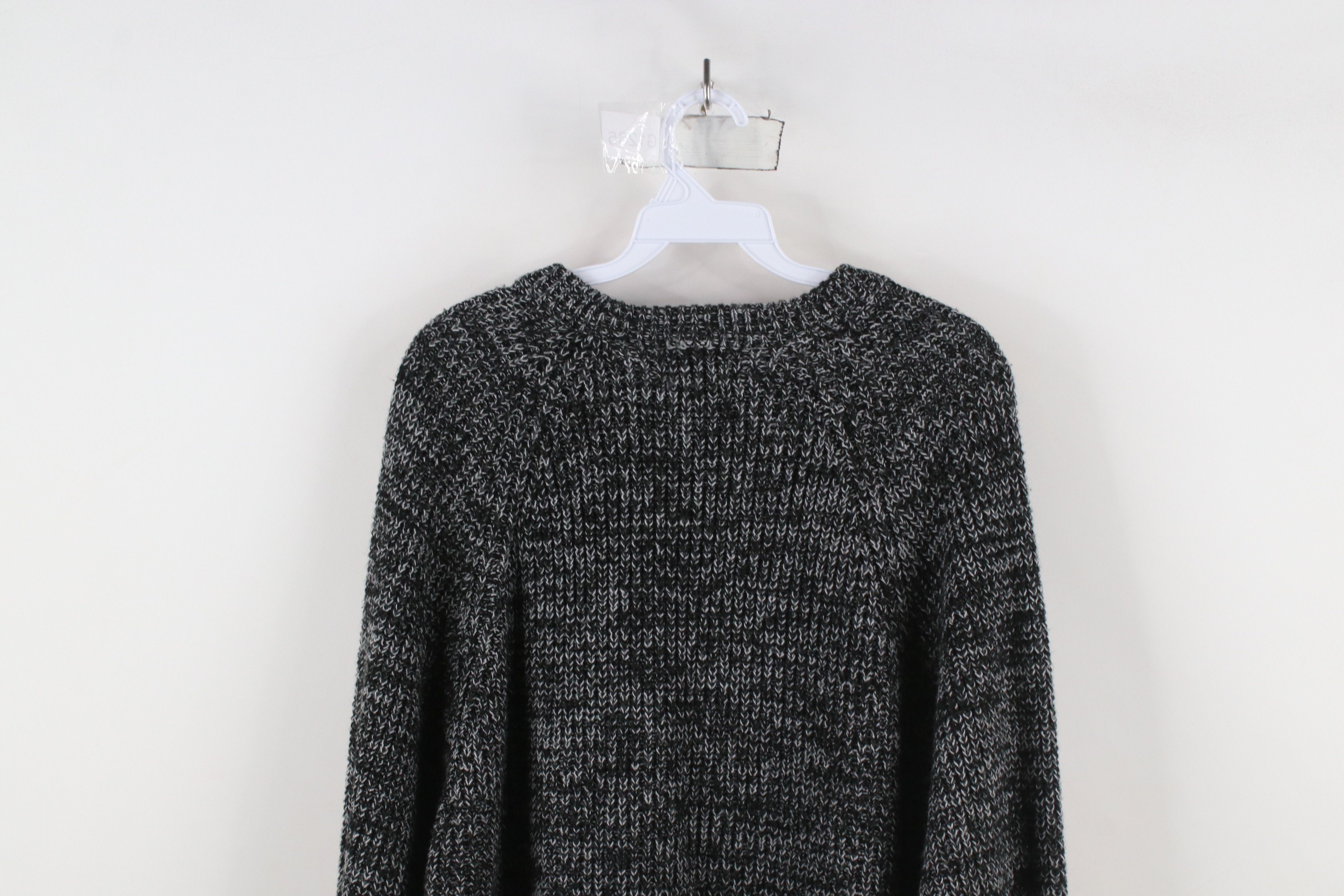 Vintage Vintage 90s Streetwear Ribbed Knit Crewneck Sweater Black Size US XL / EU 56 / 4 - 7 Thumbnail