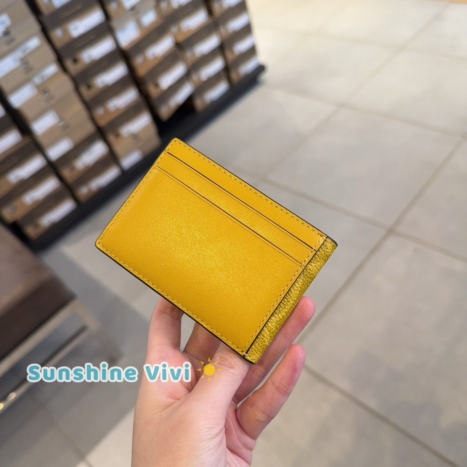 Coach NWT Coach Compact Billfold Coated Canvas Wallet CW368 Canary Size ONE SIZE - 4 Thumbnail