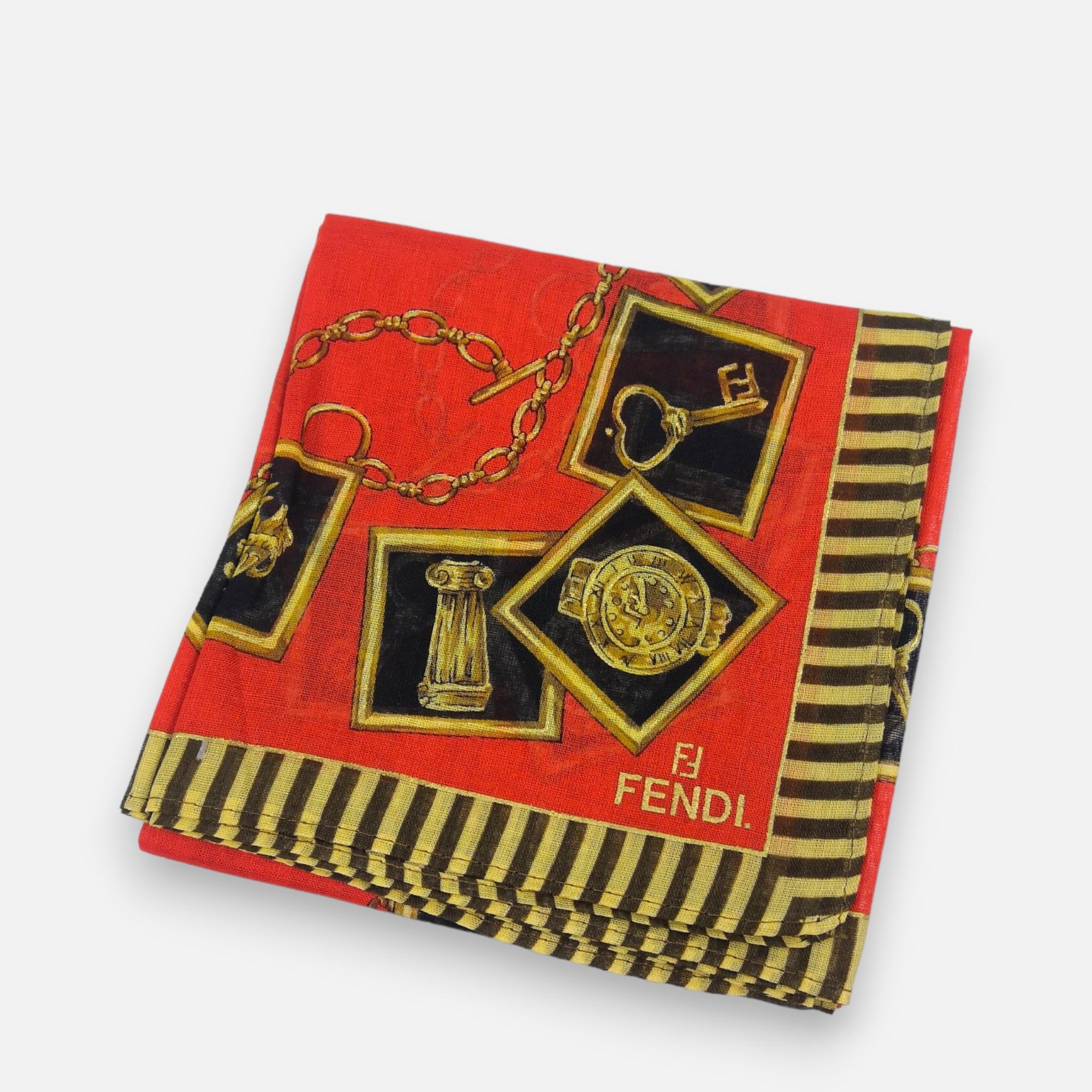 Japanese Brand Vintage Fendi Handkerchief Pocket Square Bandana Size ONE SIZE - 3 Thumbnail
