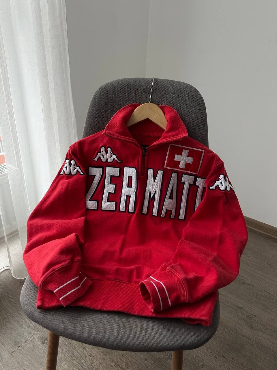 Japanese Brand × Kappa × Vintage Vintage Zermatt Red Swiss Kappa Zip Hoodie Size US S / EU 44-46 / 1 - 2 Thumbnail