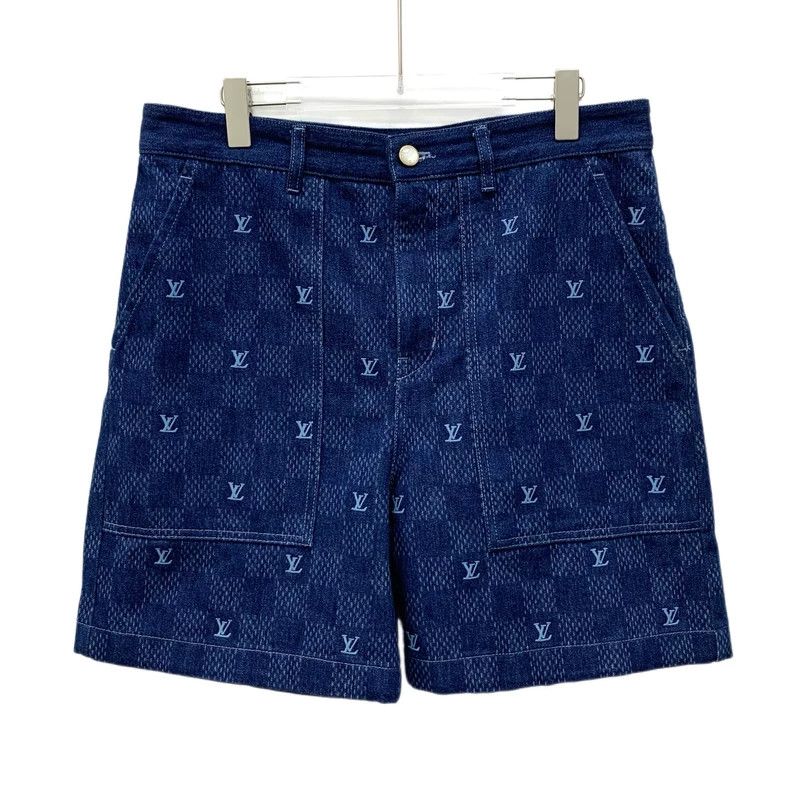 Louis Vuitton Louis Vuitton 24 dark blue checkerboard logo embroidered c Size US 32 / EU 48 - 1 Thumbnail