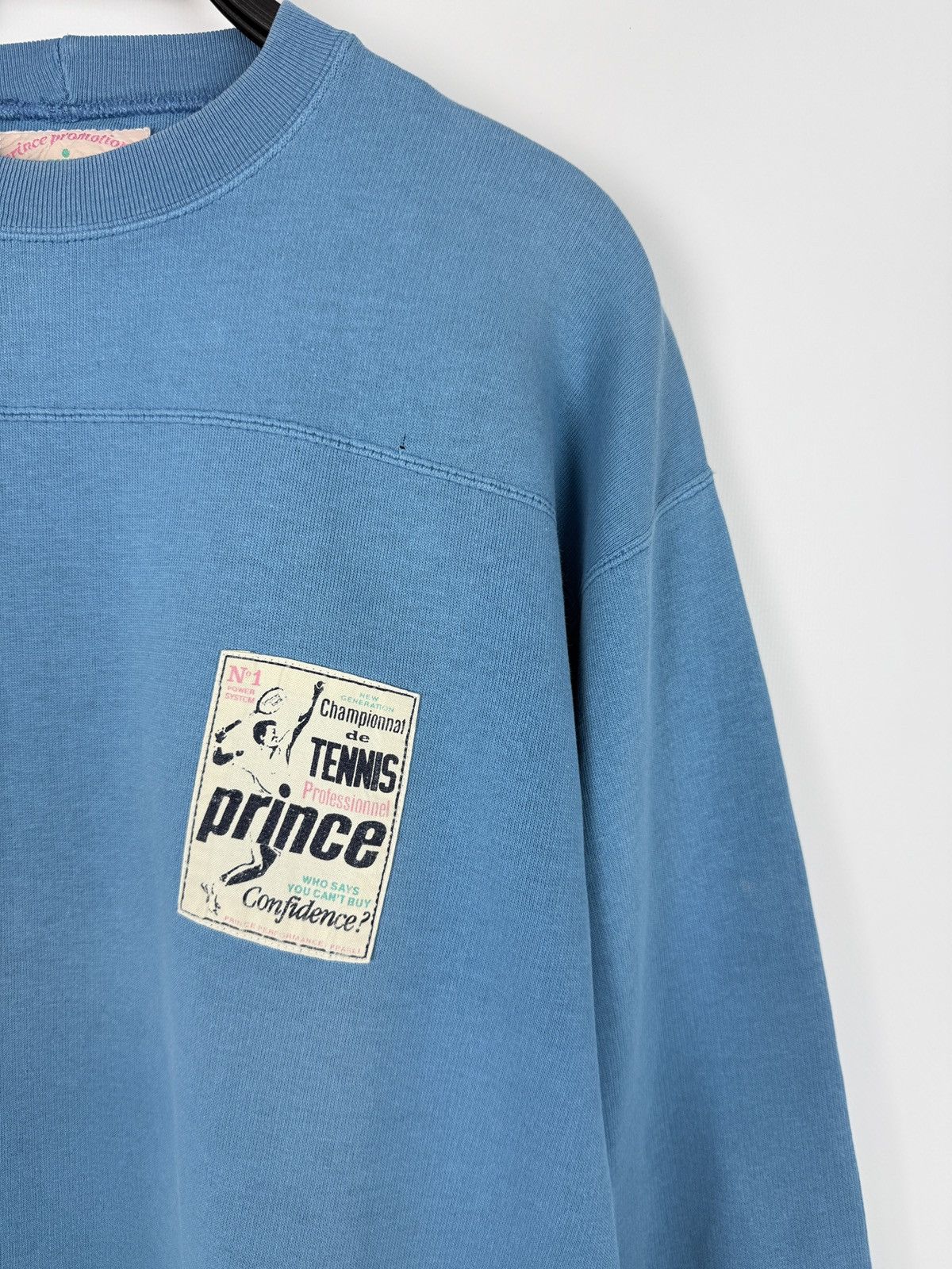Prince 1980’s Vintage Prince Tennis Patch Baby Blue Boxy Sweatshirt Size US M / EU 48-50 / 2 - 3 Thumbnail