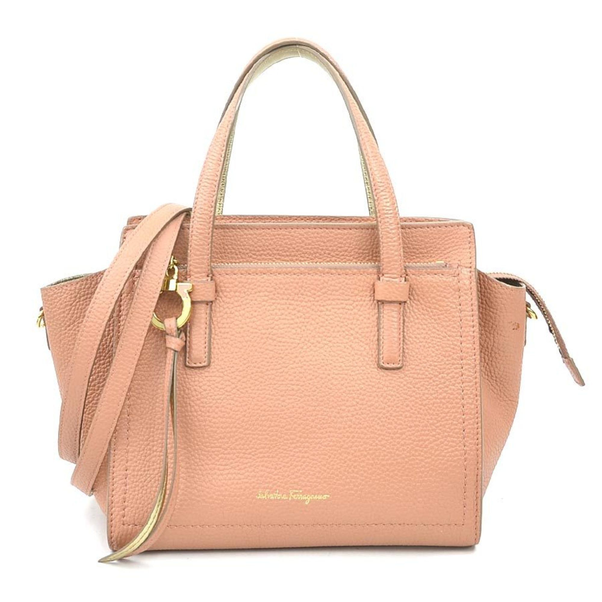 Salvatore Ferragamo Salvatore Ferragamo handbag shoulder bag Gancini leather coral pink ladies r10638a Size ONE SIZE - 1 Thumbnail