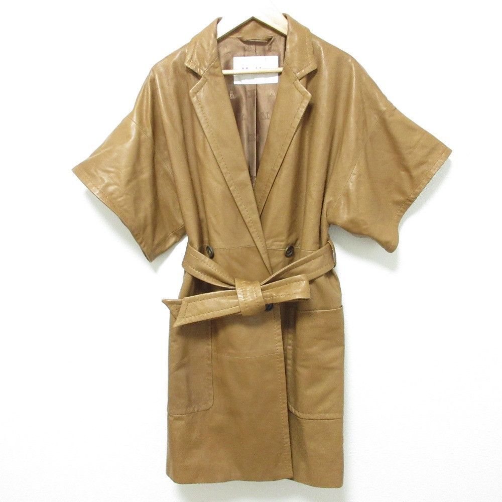 Max Mara MaxMara Max Mara Lamb Leather Short Sleeve Jacket Leather Outerwear DUTY FREE for USA Size ONE SIZE - 1 Thumbnail