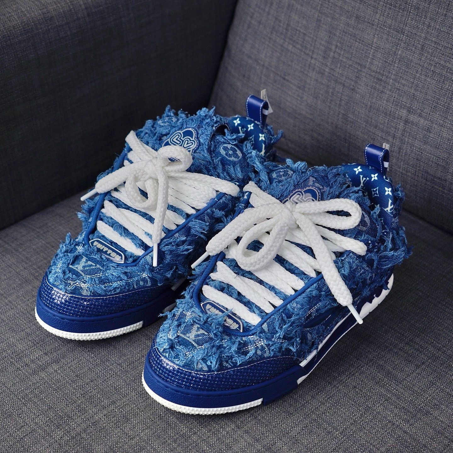 Louis Vuitton Louis Vuitton Blue Denim Skate Sneakers US 9 Size US 9 / EU 42 - 1 Thumbnail