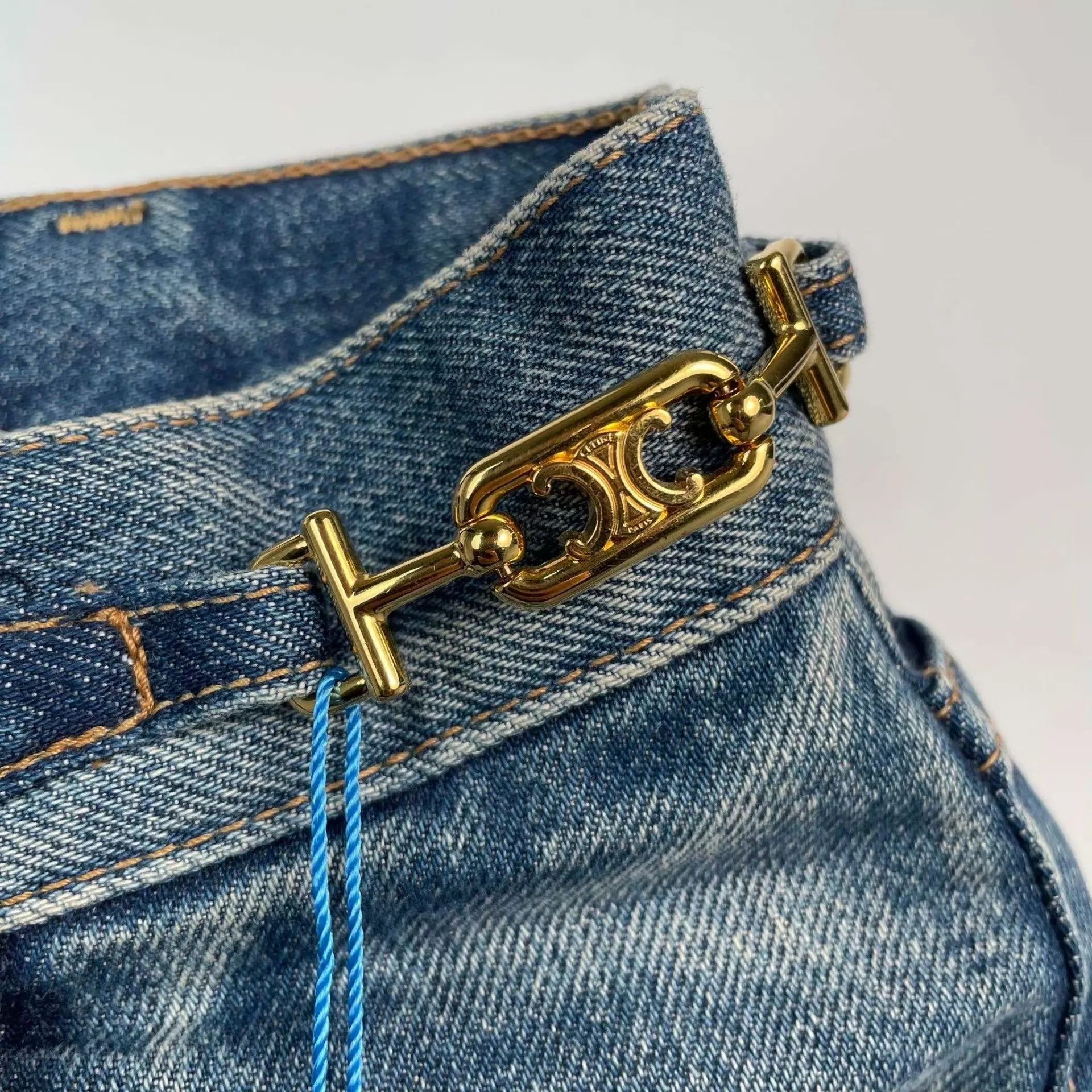 Celine Celine Denim Triumph Arc Pants 25 Blue 95 New Size 25" / US 0 / IT 36 - 3 Thumbnail