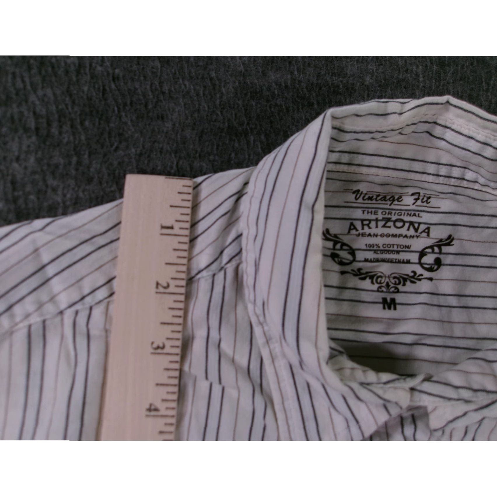 Vintage Arizona Jean Company Mens Medium White Striped Short Sleeve Button-Up Casual Classic Shirt Size US M / EU 48-50 / 2 - 4 Thumbnail