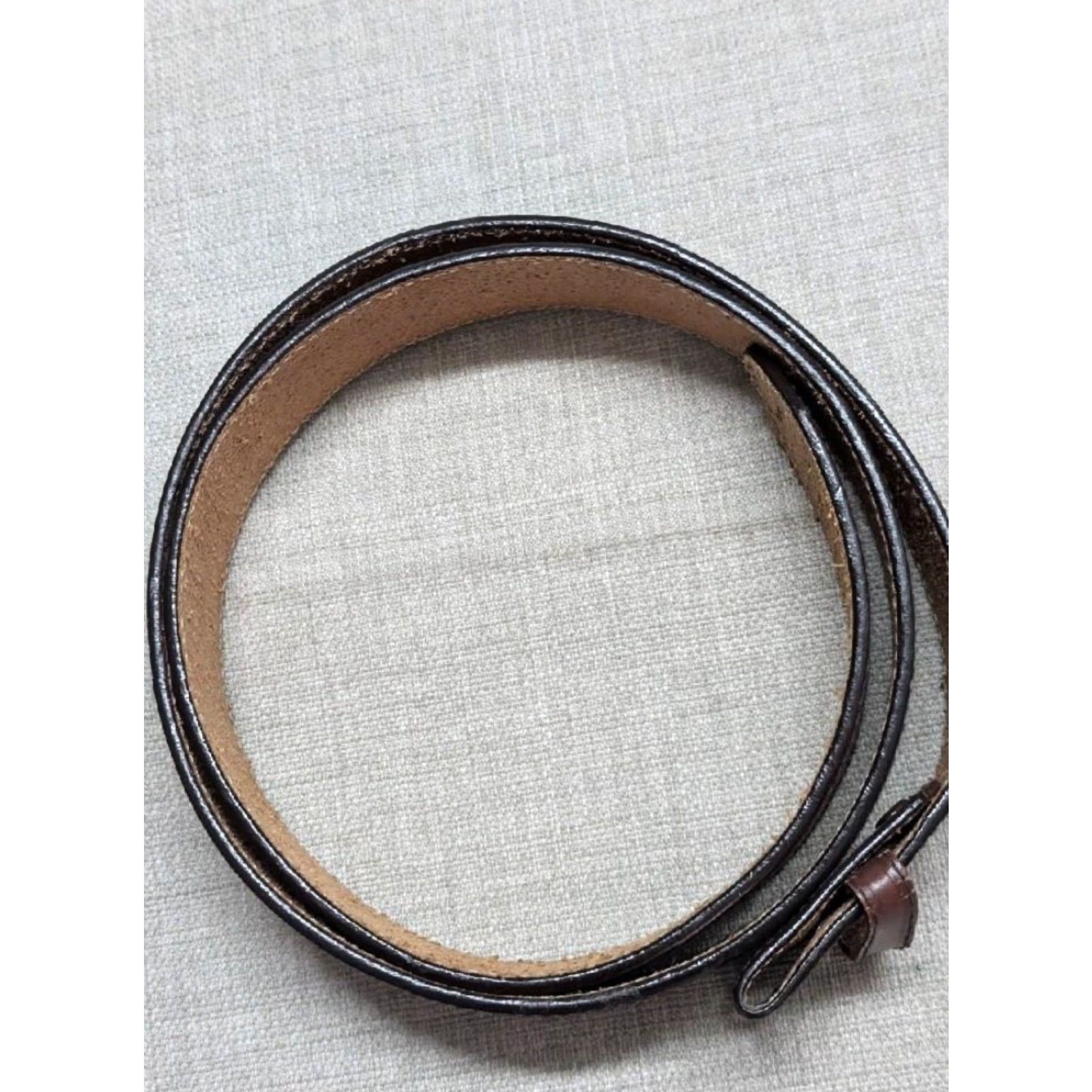 Vintage VINTAGE WESTERN BELT Men 46 Brown Cowhide Leather Basketweave Tooled Buckle 1-1/2" Wide Cowboy Belt Size 46 - 3 Thumbnail