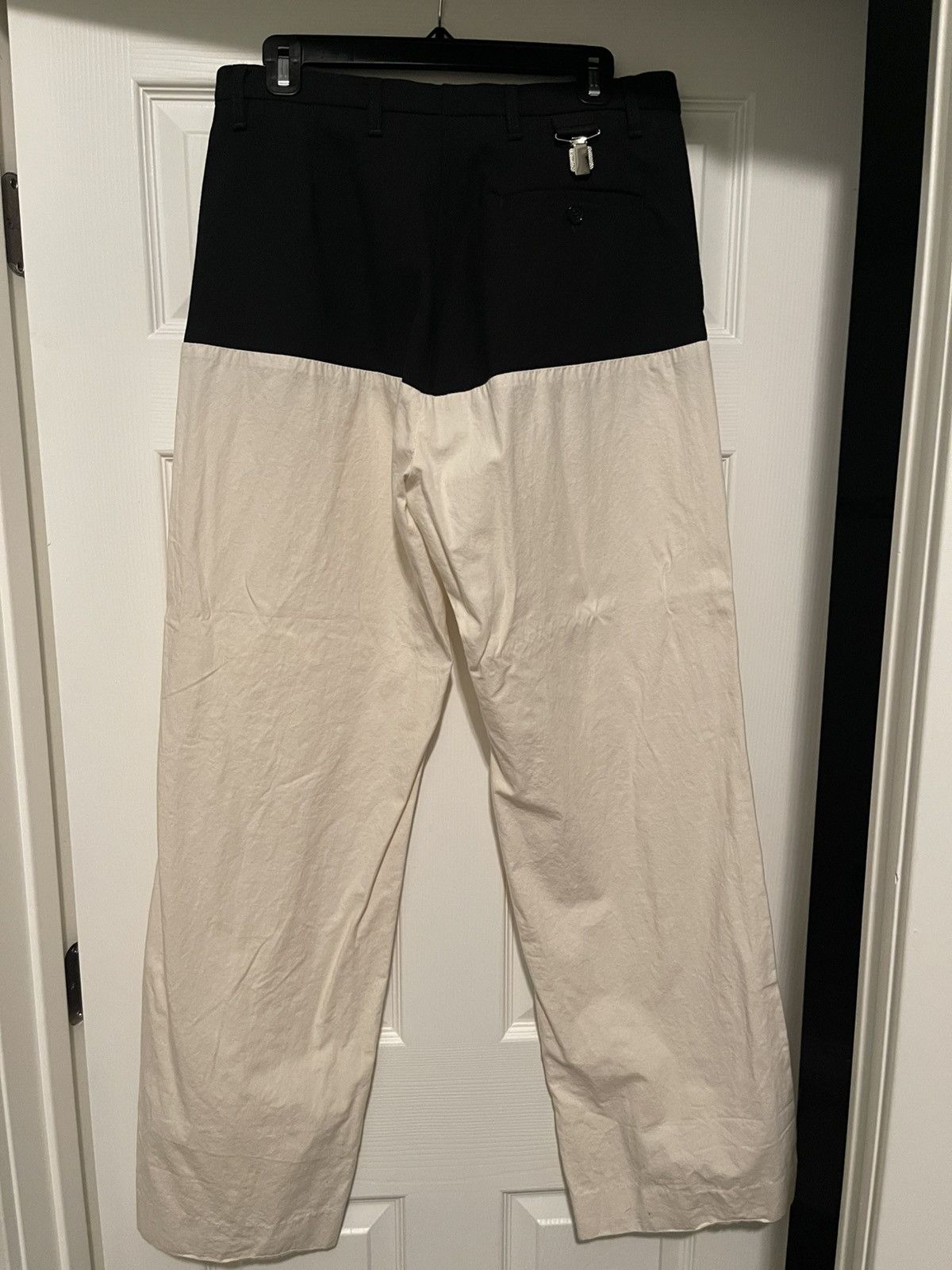 Raf Simons Modello Straight Fit Pants Horizontal Cut Black & Ecru Size US 32 / EU 48 - 2 Thumbnail