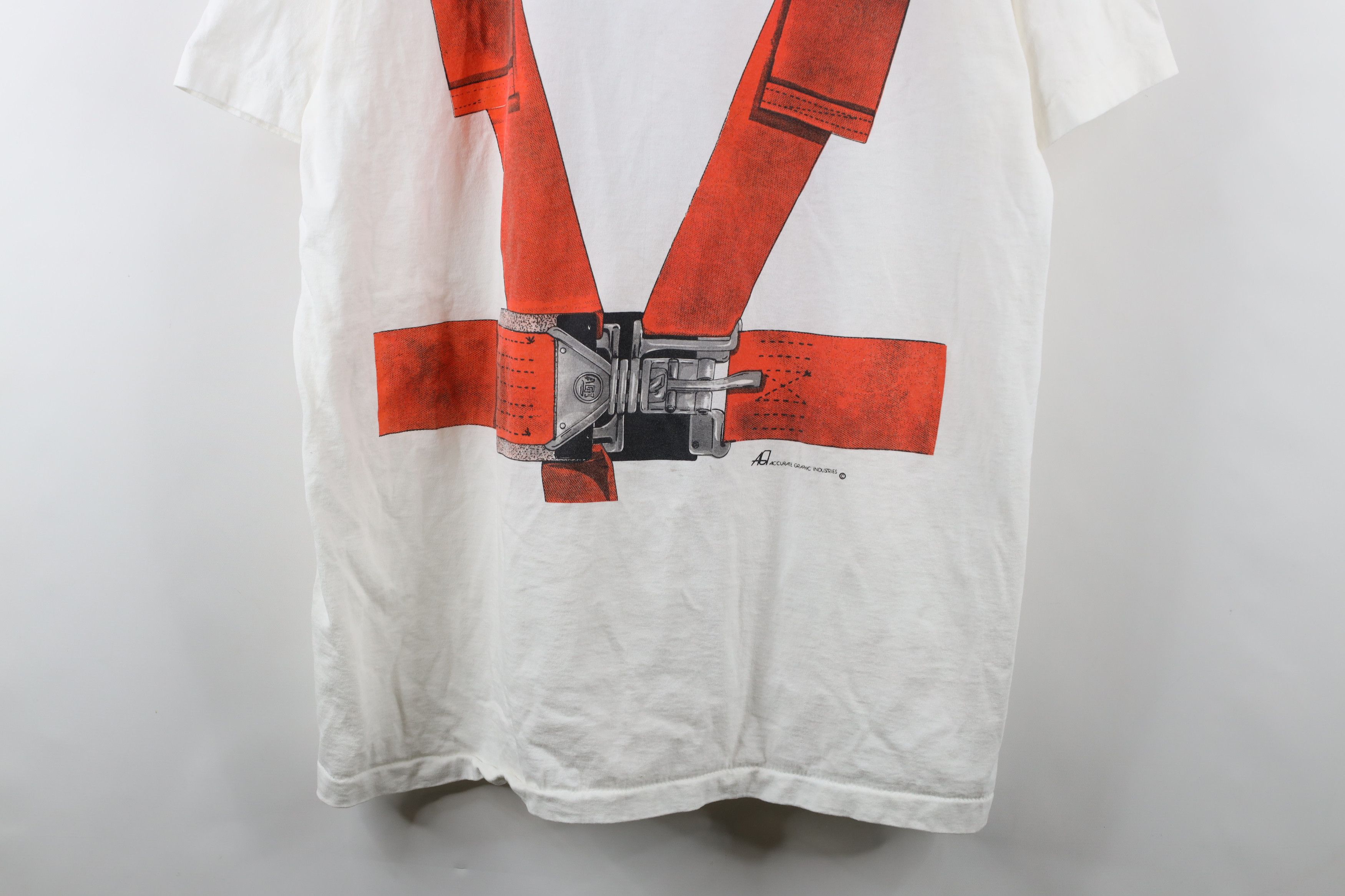 Vintage Vintage 90s Print Strap In Shut Up And Hang On T-Shirt USA Size US XXL / EU 58 / 5 - 3 Thumbnail