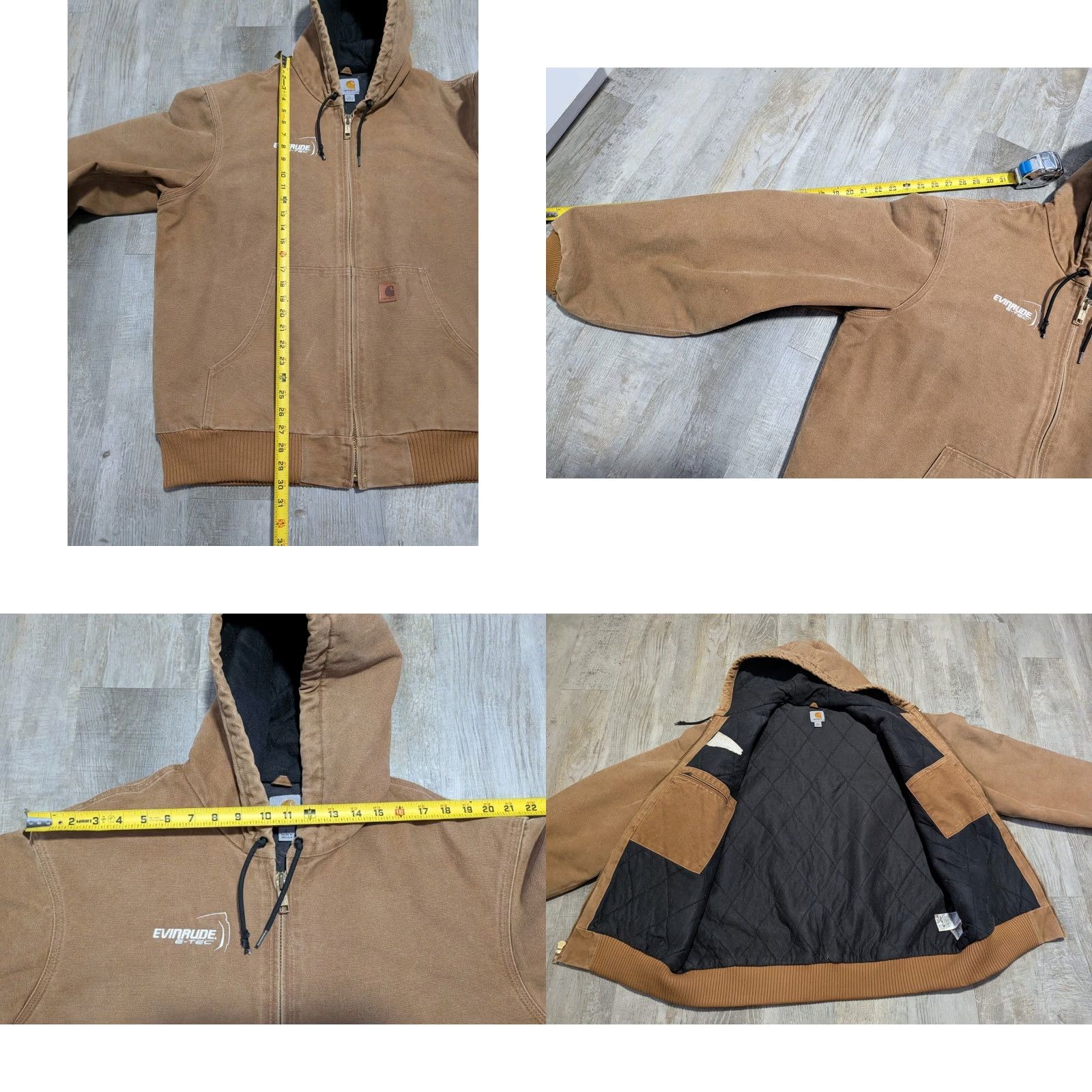 Carhartt Carhartt J130 Tan Duck Quilted Lined Workwear Jacket Men's Large Tall Hooded Size US L / EU 52-54 / 3 - 9 Thumbnail