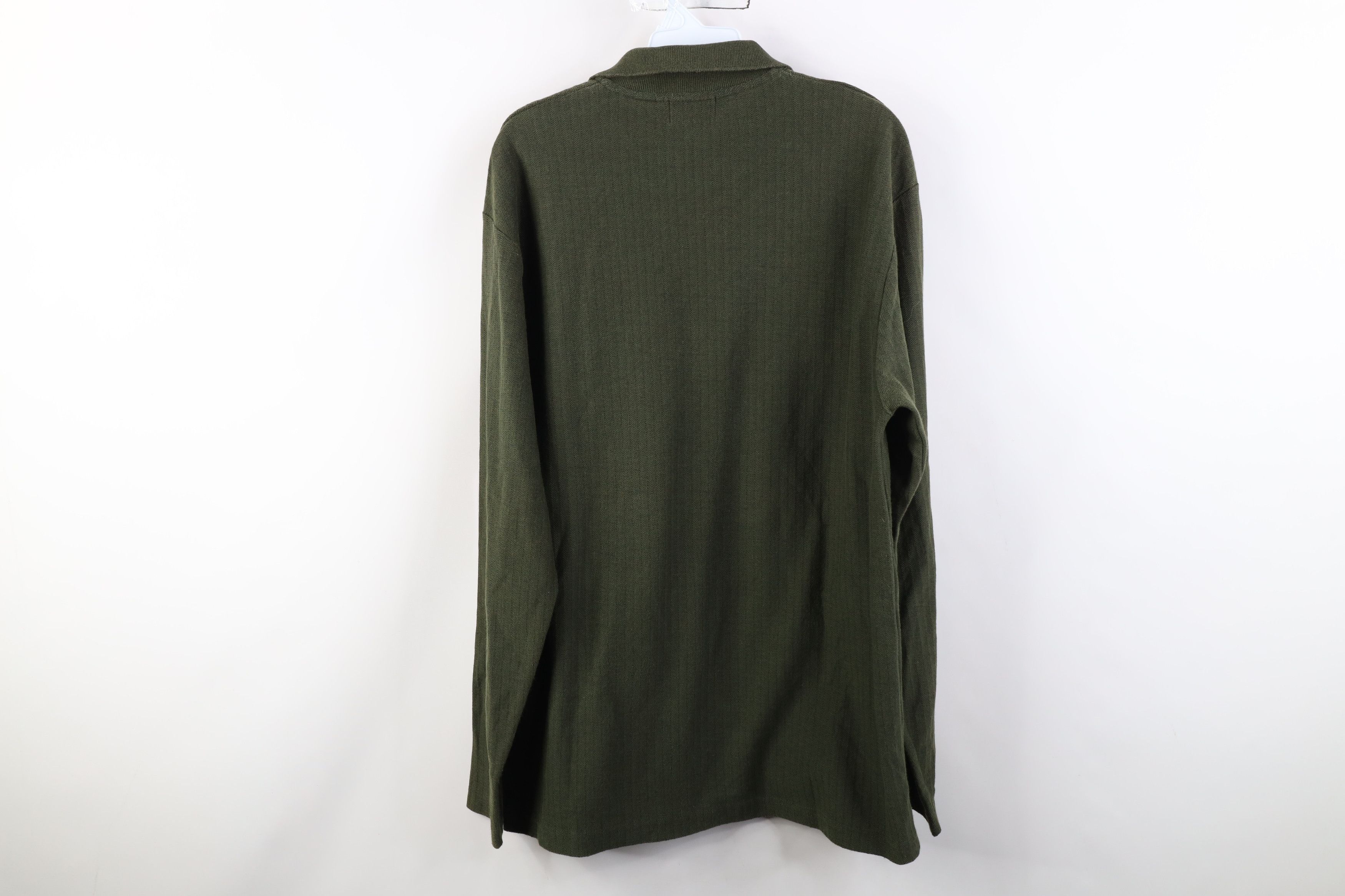 Vintage Vintage 90s Streetwear Herringbone Long Sleeve Polo USA Size US L / EU 52-54 / 3 - 8 Thumbnail