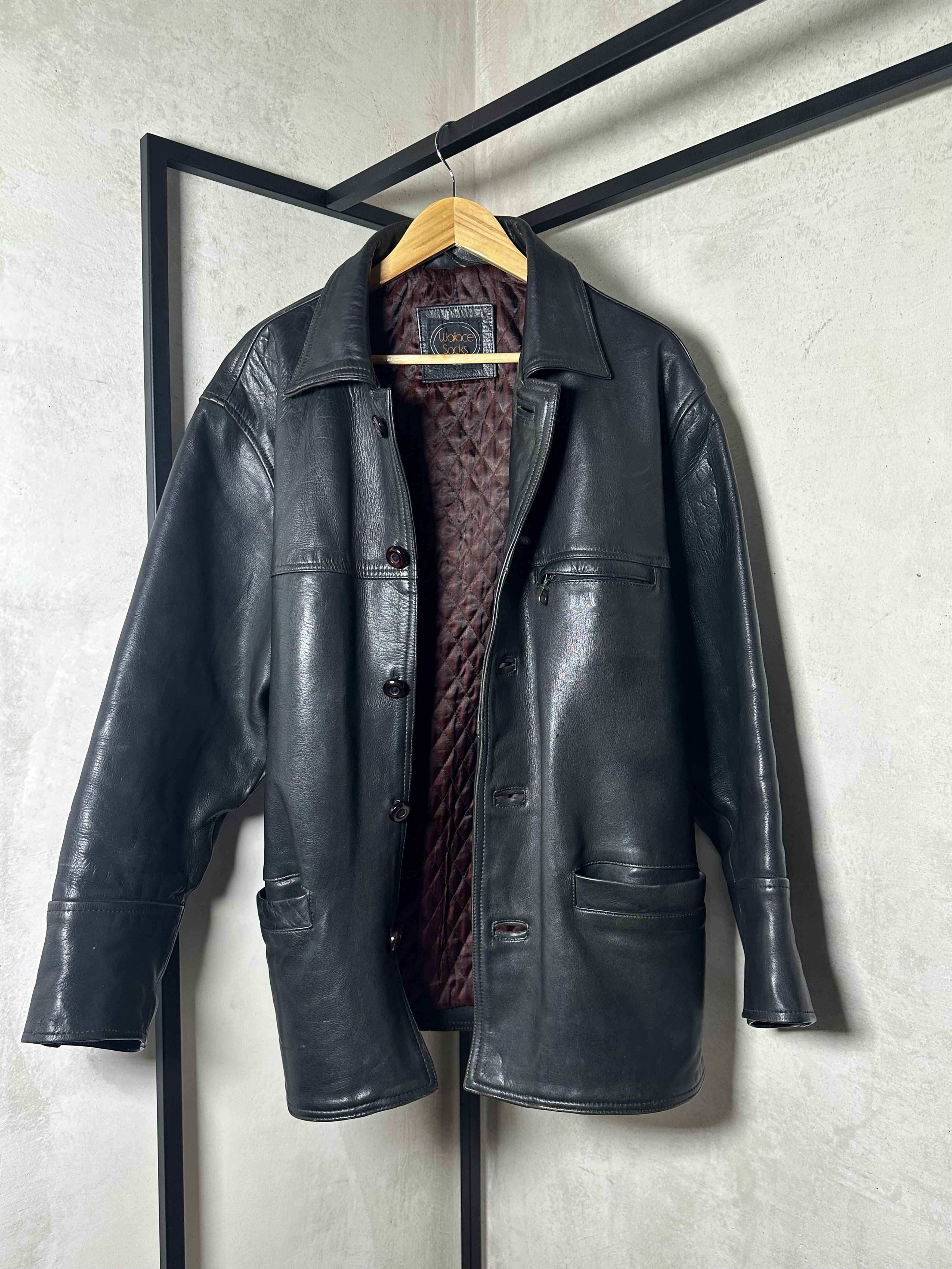 Wallace & Barnes Wallace Sacks Thick Leather Button Up Jacket Size US L / EU 52-54 / 3 - 11 Thumbnail