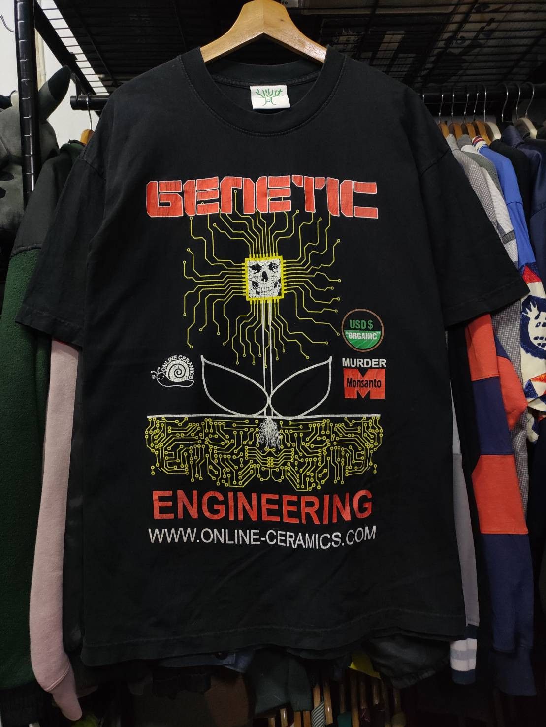 Online Ceramics Online Ceramics Genetic Engineering GMO Black T-Shirt Size US L / EU 52-54 / 3 - 3 Thumbnail