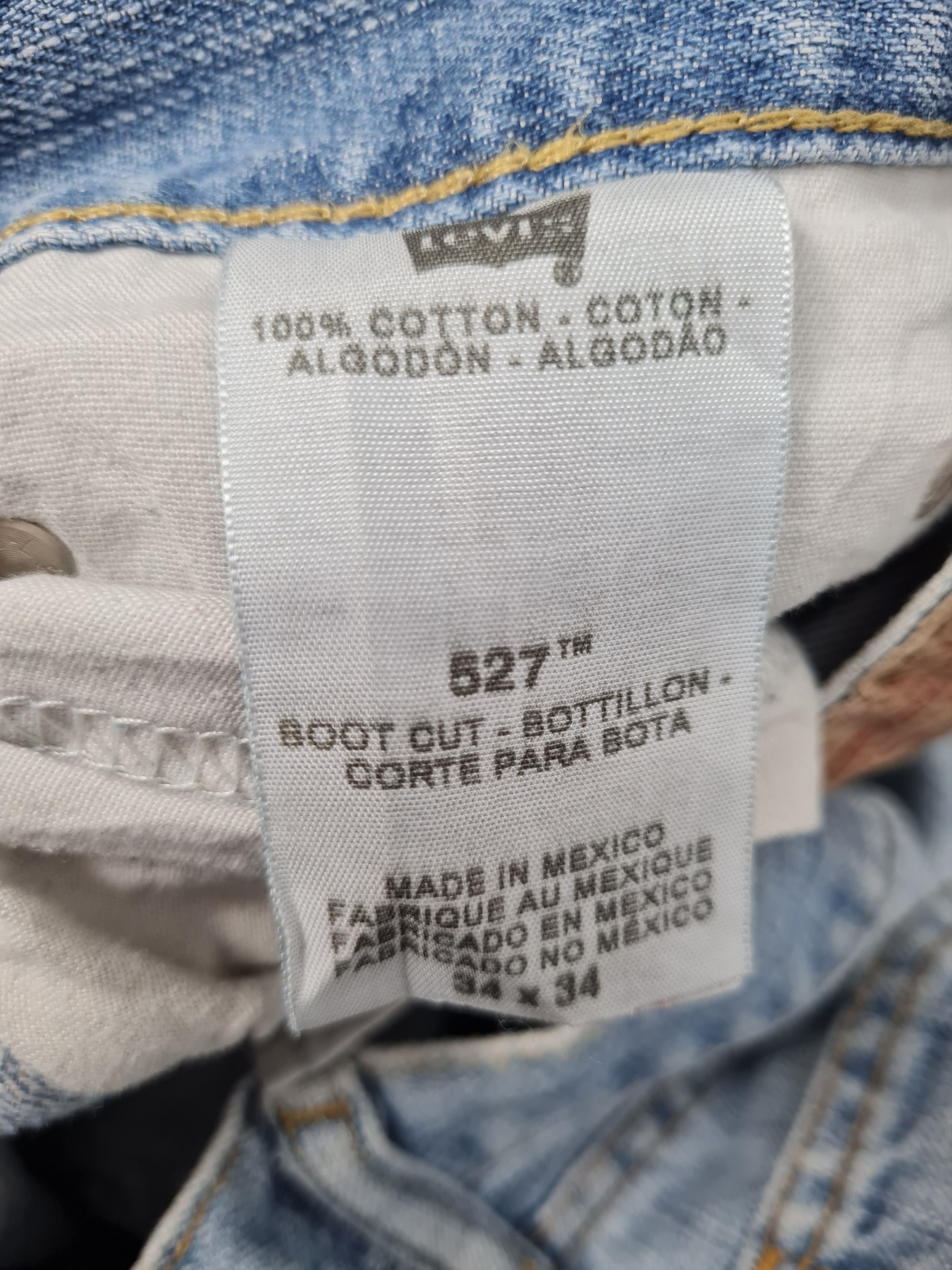 Levi's Vtg LEVIS 527 Bootcut Ripped Light Blue L0357 Size 35X34 Size US 35 - 14 Thumbnail