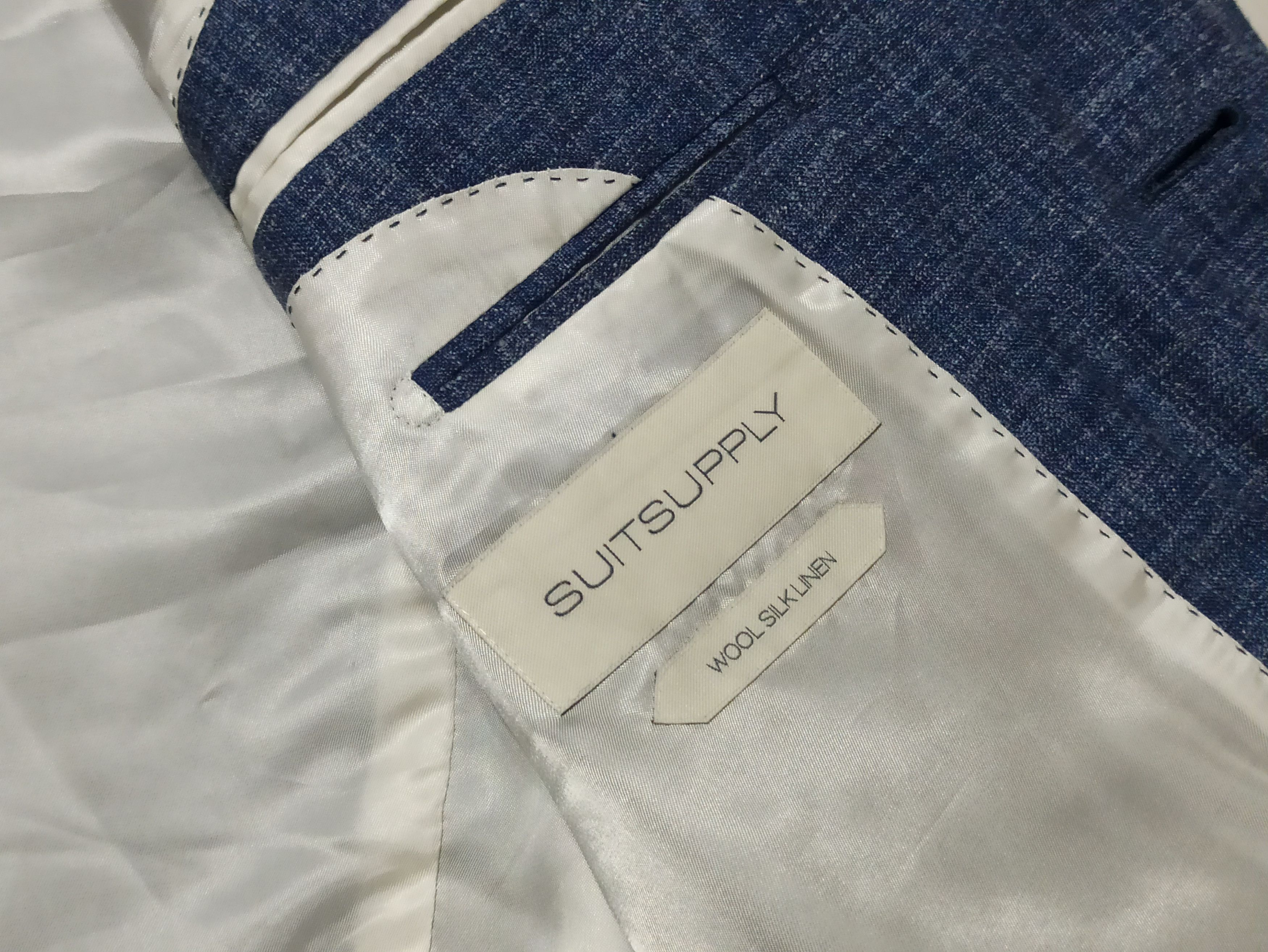 Suitsupply Suitsupply Lazio Blue E.Thomas Silk Linen Wool Blazer 52/42 Size 52R - 5 Thumbnail