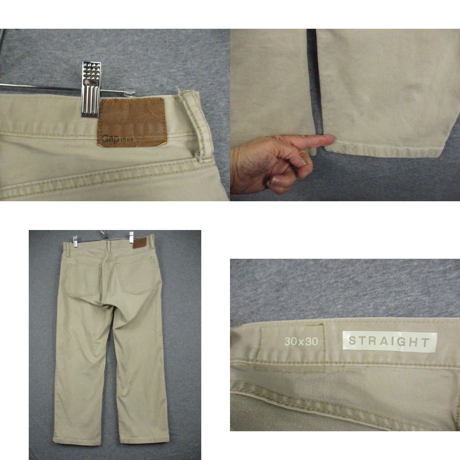 Gap VINTAGE Gap 1969 Pants Mens 30x30 Khaki Tan Chino Slim Fit Straight Leg 100% Cotton Logo Size US 30 / EU 46 - 8 Thumbnail