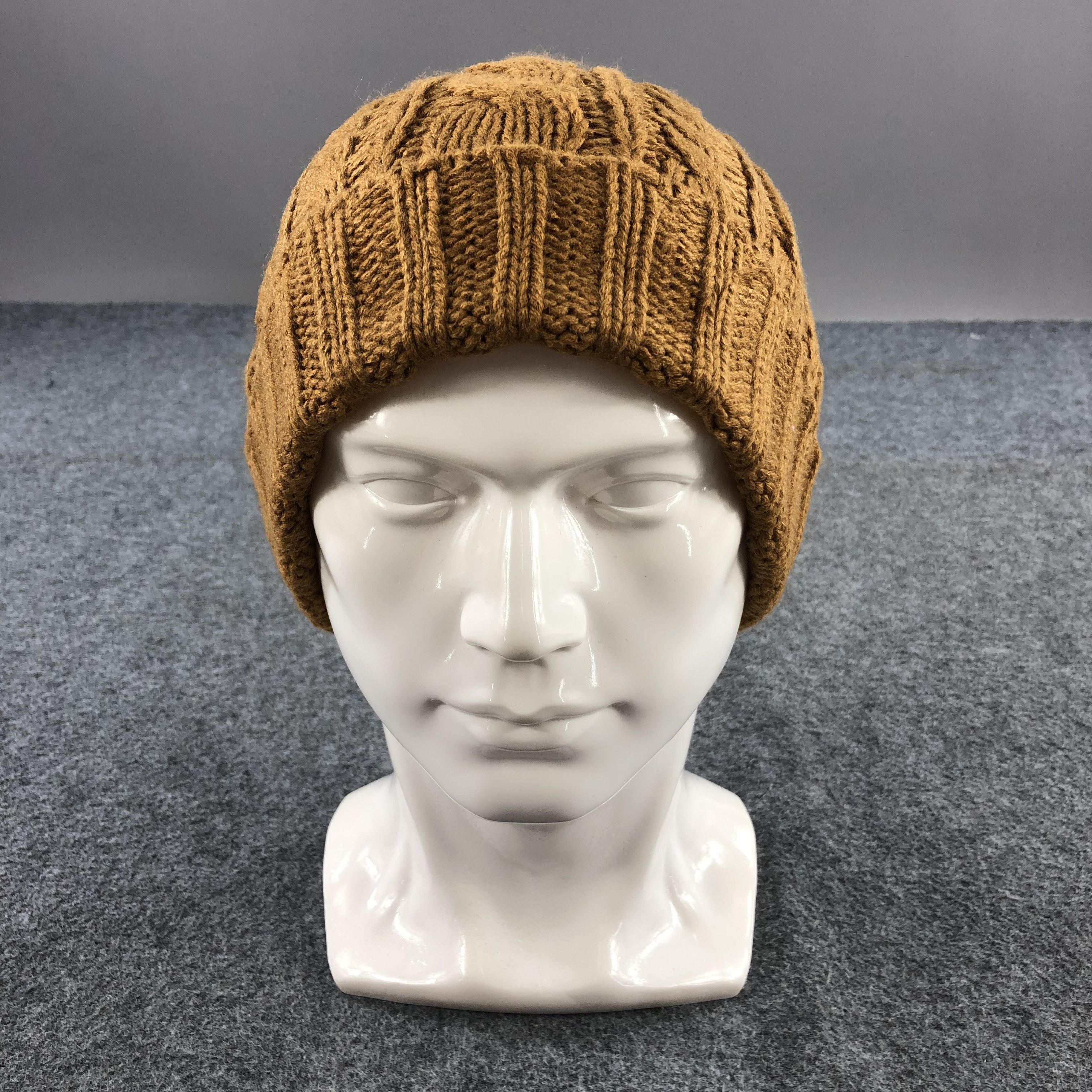 Vintage R. P. S Japan Cable Knit Beanie Mustard Yellow Hat B207 Size ONE SIZE - 2 Thumbnail
