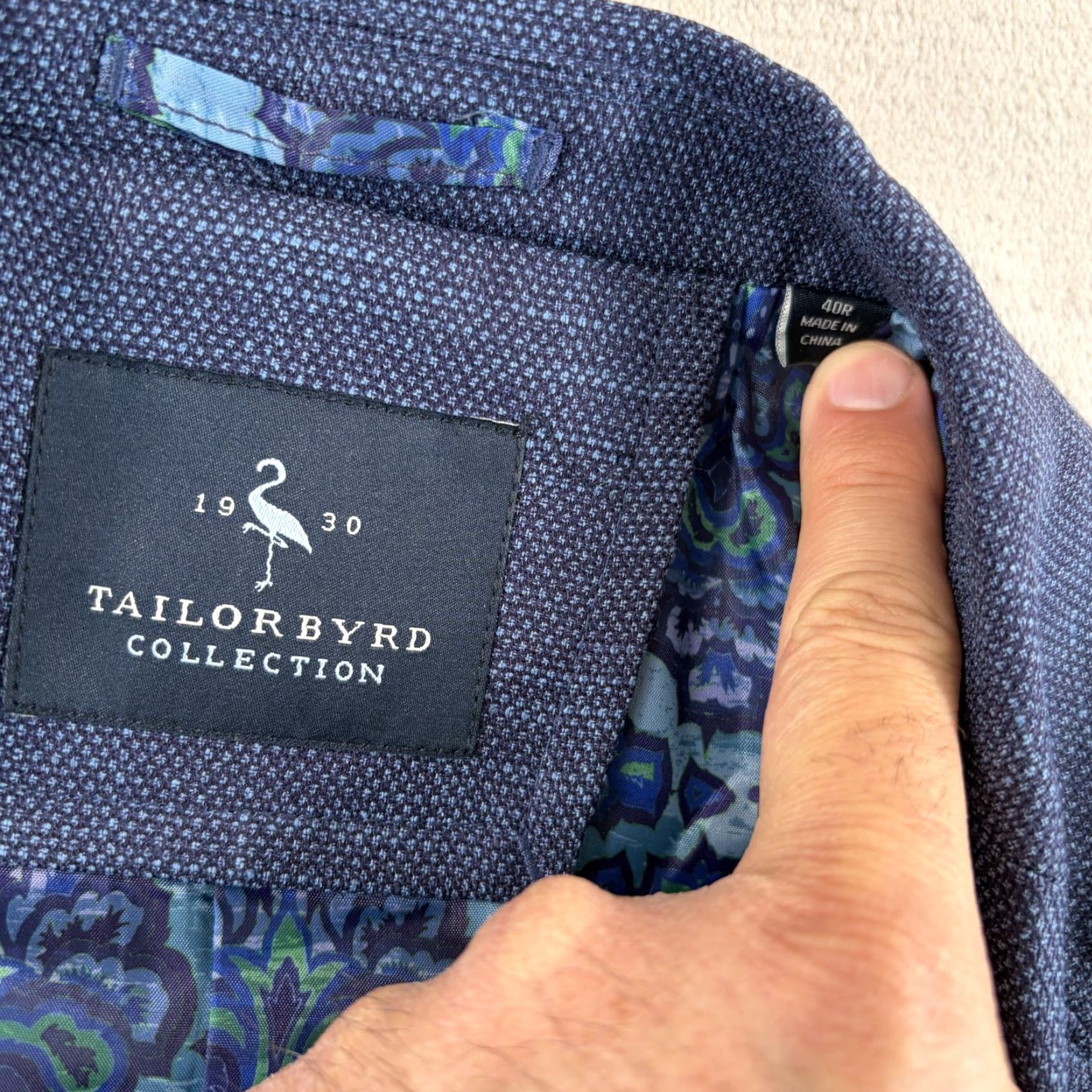 Tailorbyrd Tailorbyrd Collection Sport Coat Blazer Denim Blue 40R Men Regular Two-Button Notch Lapel Stretch Polyester Rayon Spandex NWT Size 40R - 2 Thumbnail