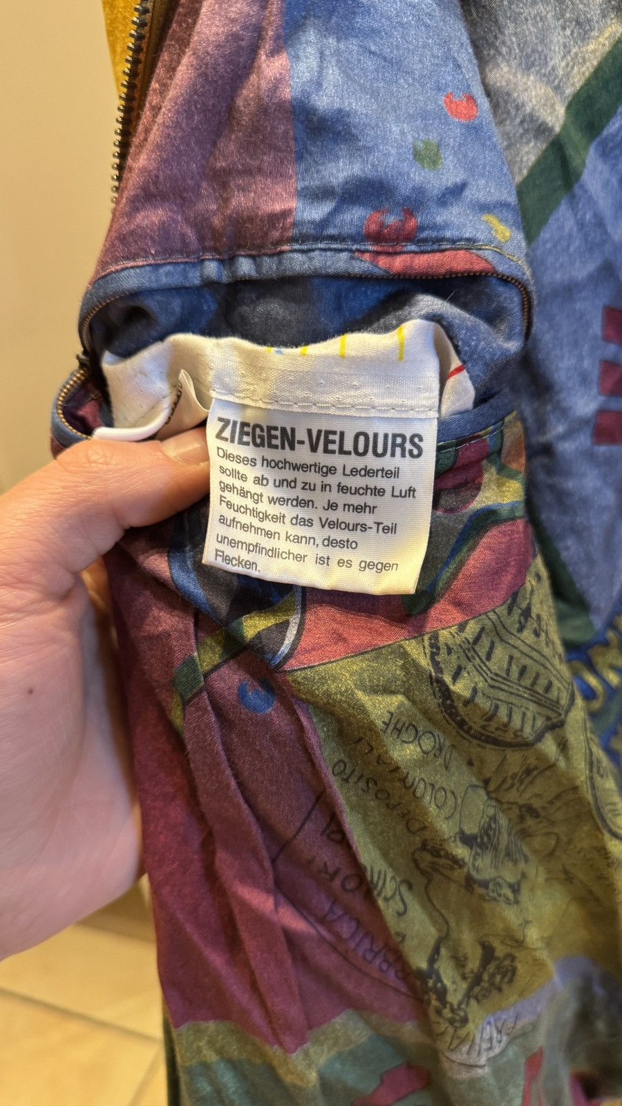 Vintage Echte Ziegenvelour-Lederjacke Kapraun Vintage Bomber Size US L / EU 52-54 / 3 - 6 Thumbnail