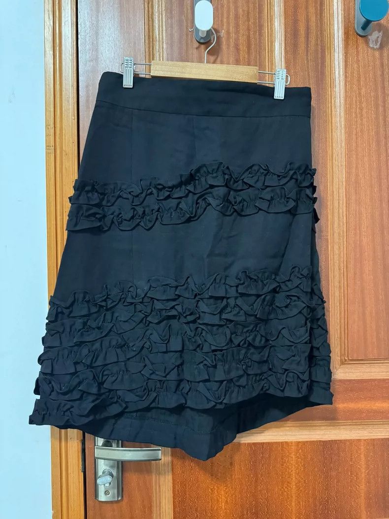 Comme des Garcons Comme des Garçons Black Asymmetrical Ruffled Skirt- DMC Size US 27 - 1 Thumbnail