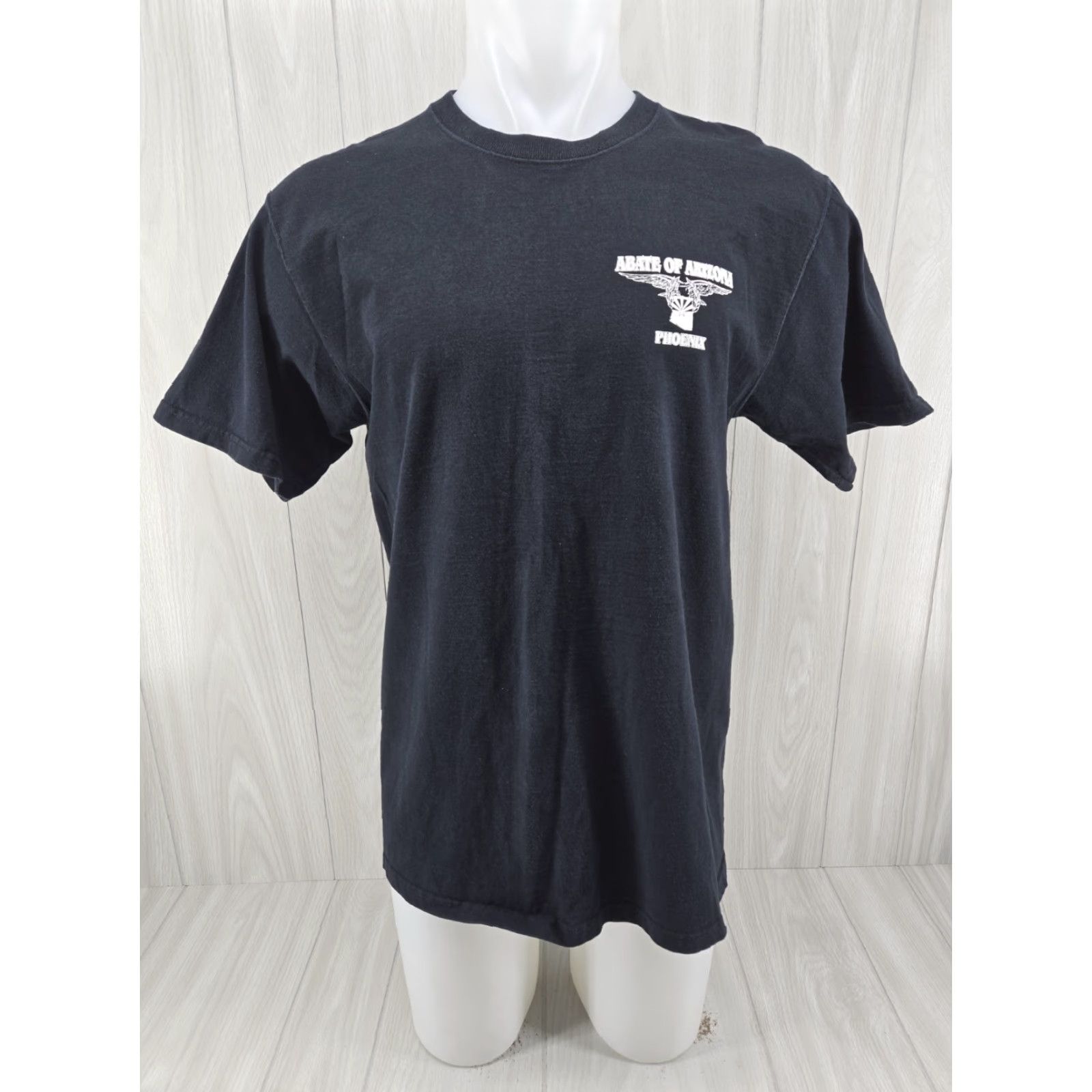Fruit Of The Loom VINTAGE Abate Of Arizona Phoenix Chapter Shirt L Black Cotton Graphic Print Crew Neck Short Sleeve Nike? Size US L / EU 52-54 / 3 - 2 Thumbnail