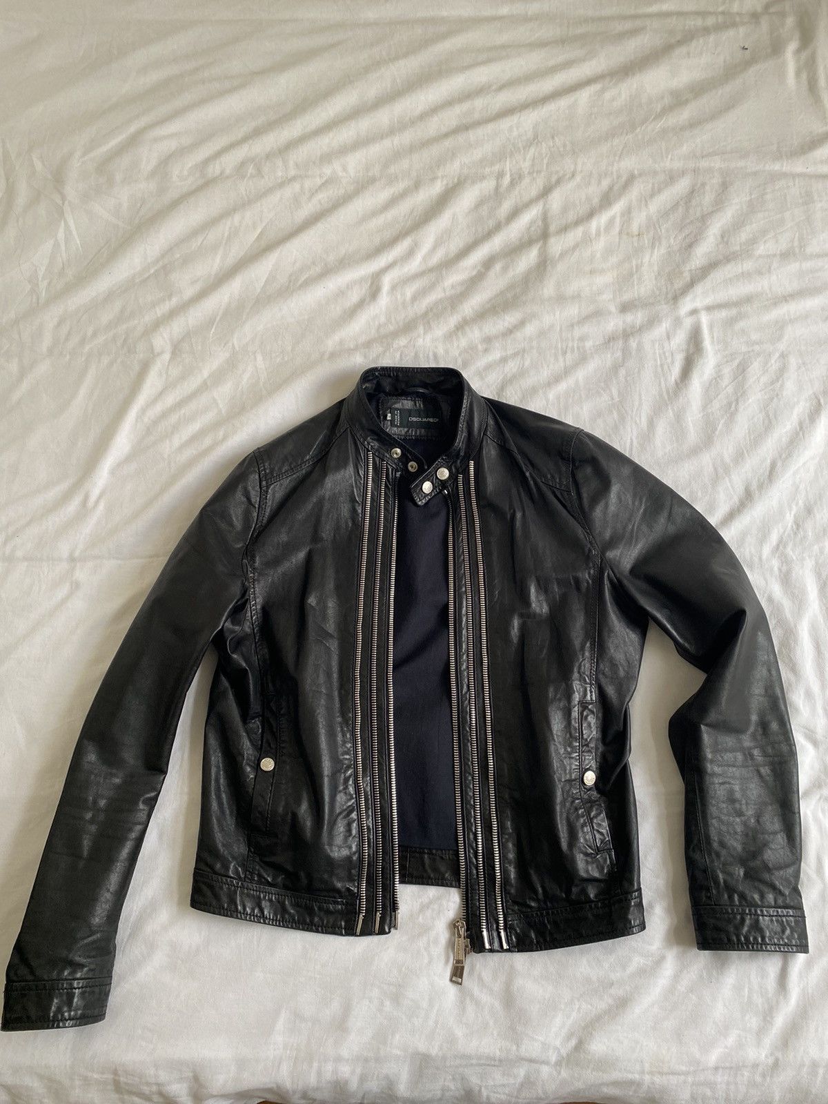 Dsquared2 Dsquared2 leather zip detail jacket Size US M / EU 48-50 / 2 - 1 Thumbnail
