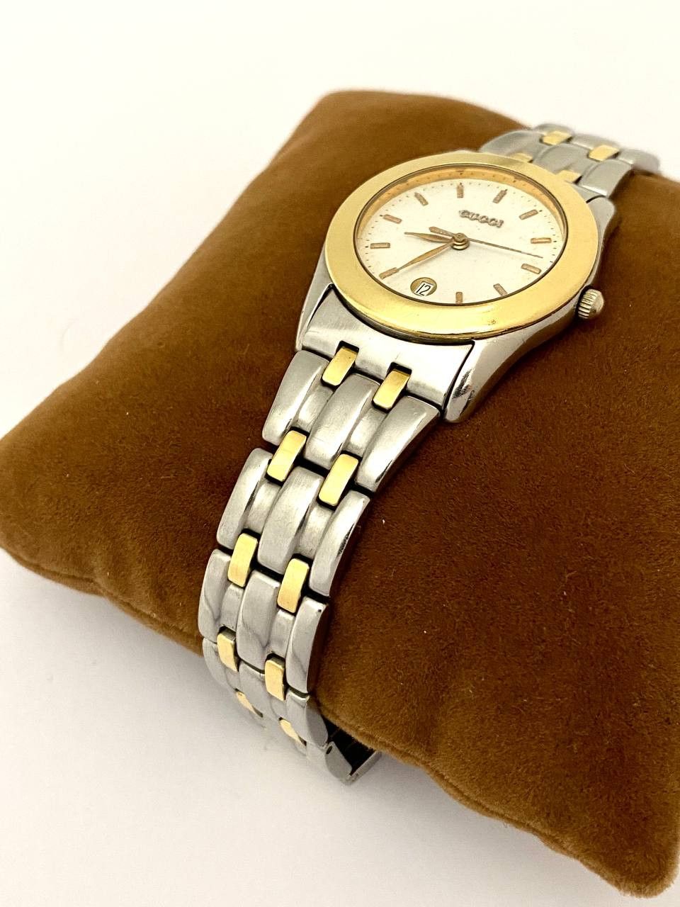 Gucci Gucci GG Logo Gold 18K Quartz Swiss 536 M Mens Wrist Watch Size ONE SIZE - 12 Thumbnail